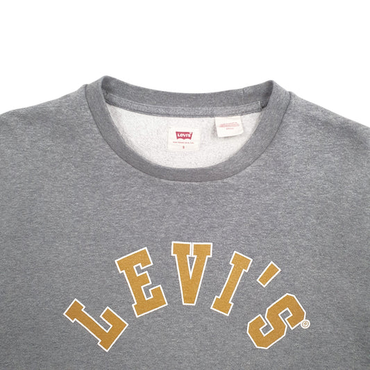 Mens Grey Levis Spellout Crewneck Jumper