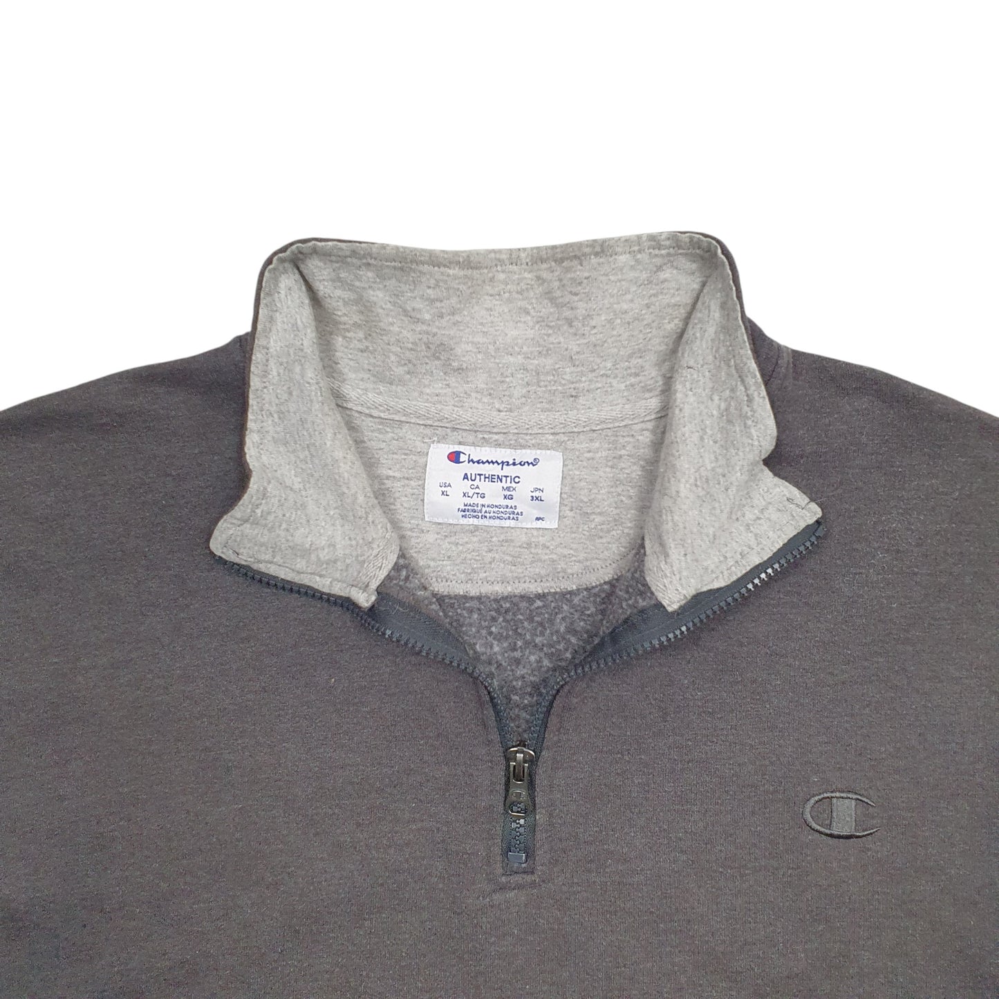 Mens Grey Champion  Quarter Zip Jumper