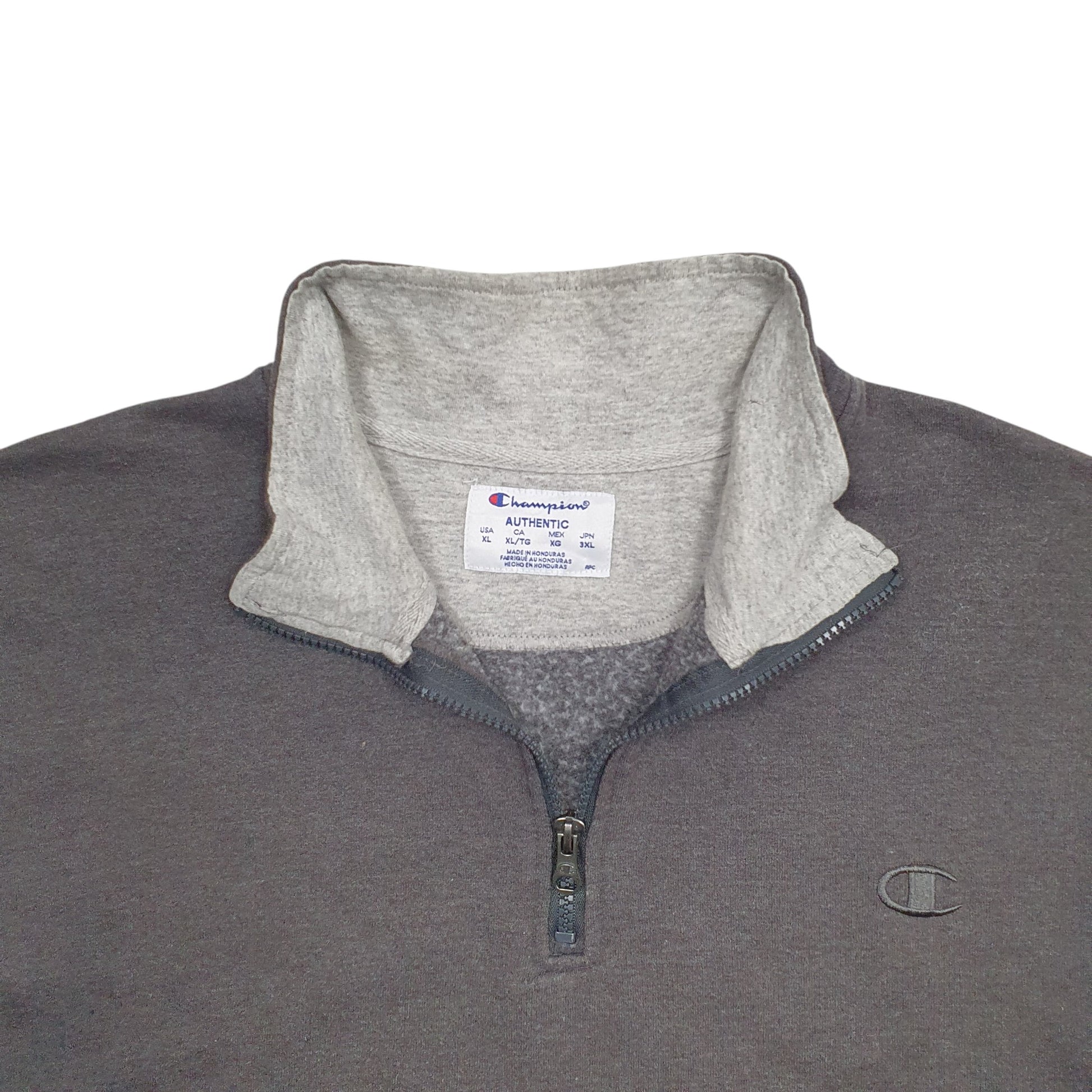 Mens Grey Champion  Quarter Zip Jumper