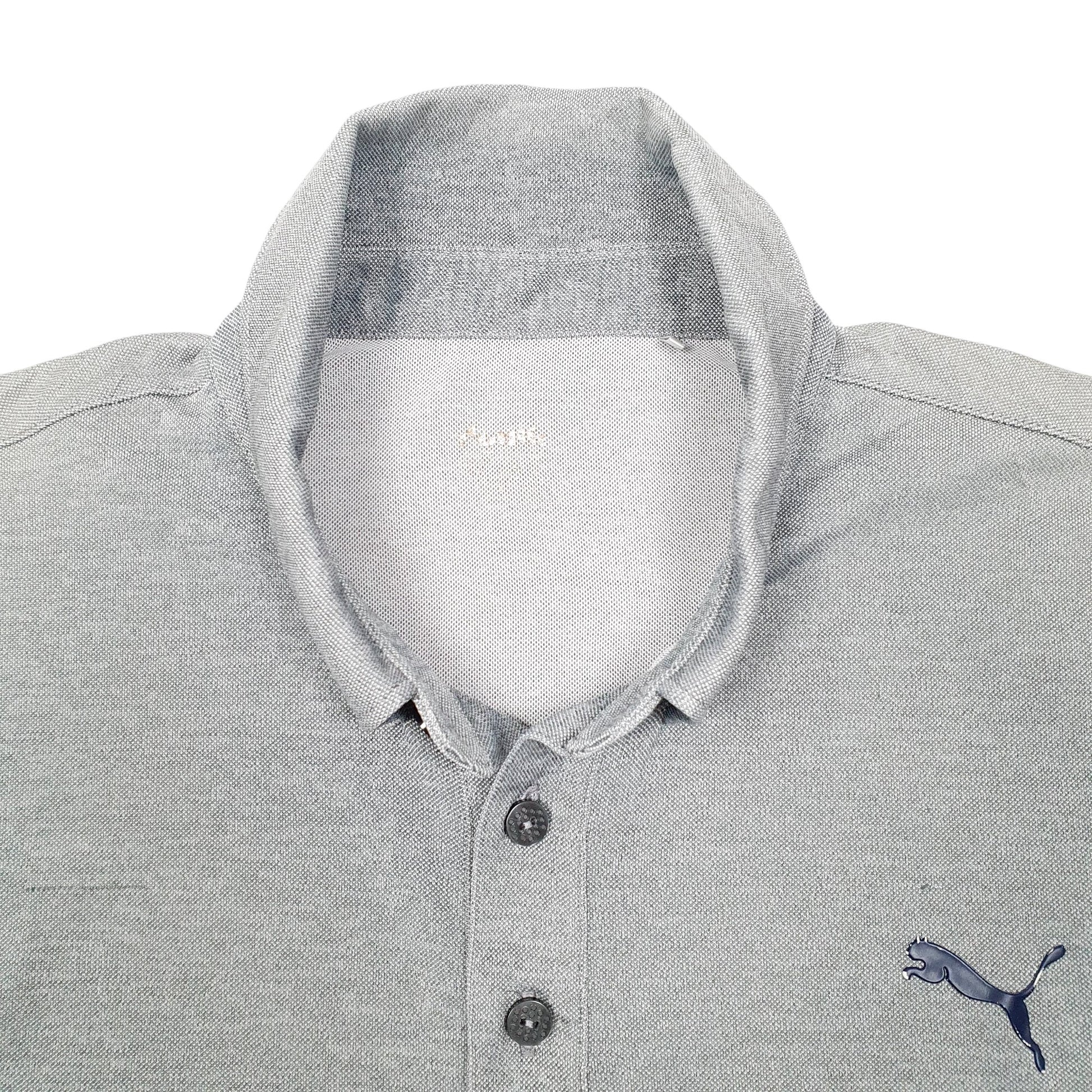 Mens Grey Puma Golf Active Short Sleeve Polo Shirt