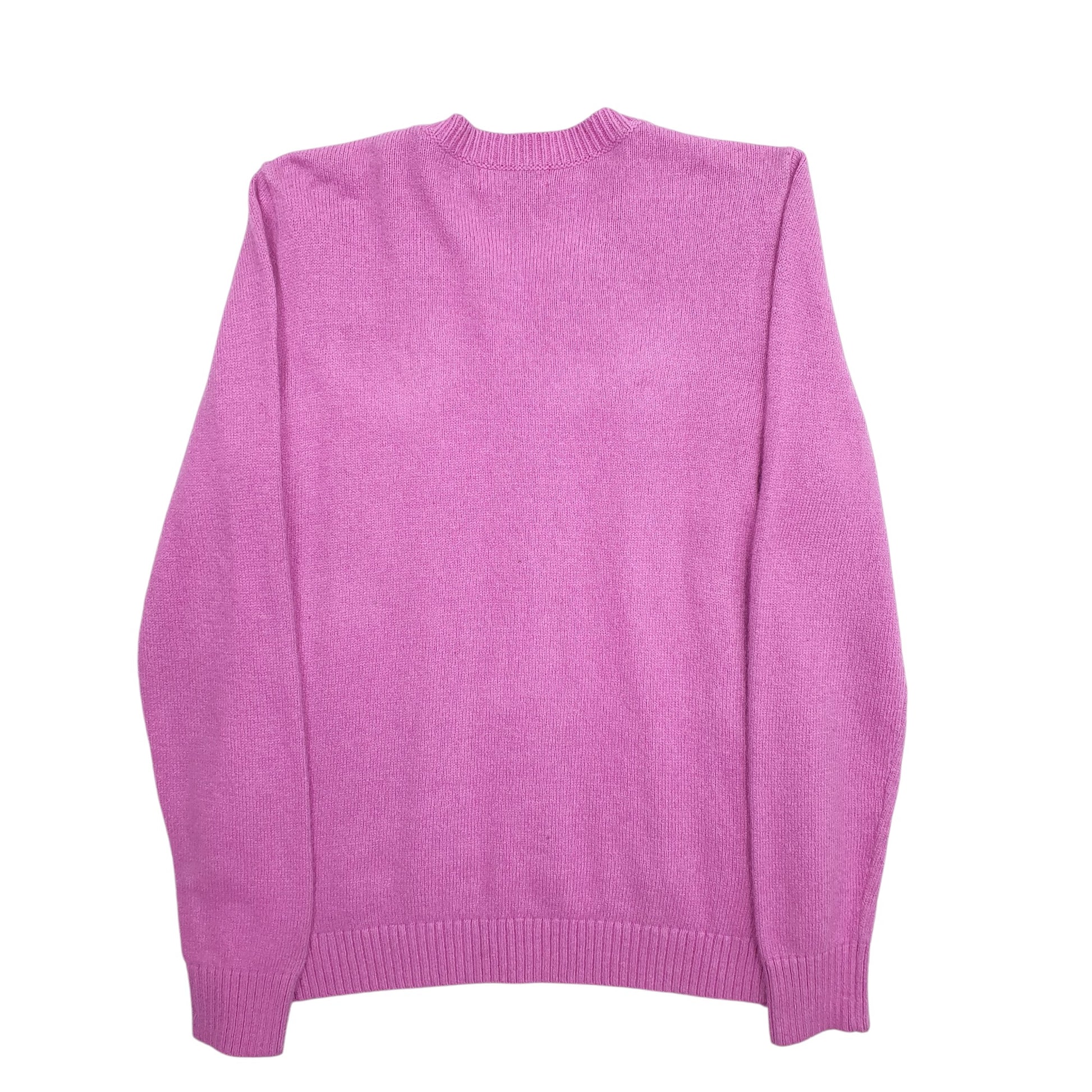Womens Pink Lands End Cable Knit Crewneck Jumper
