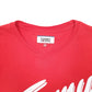 Mens Red Tommy Hilfiger Spellout Jeans Short Sleeve T Shirt