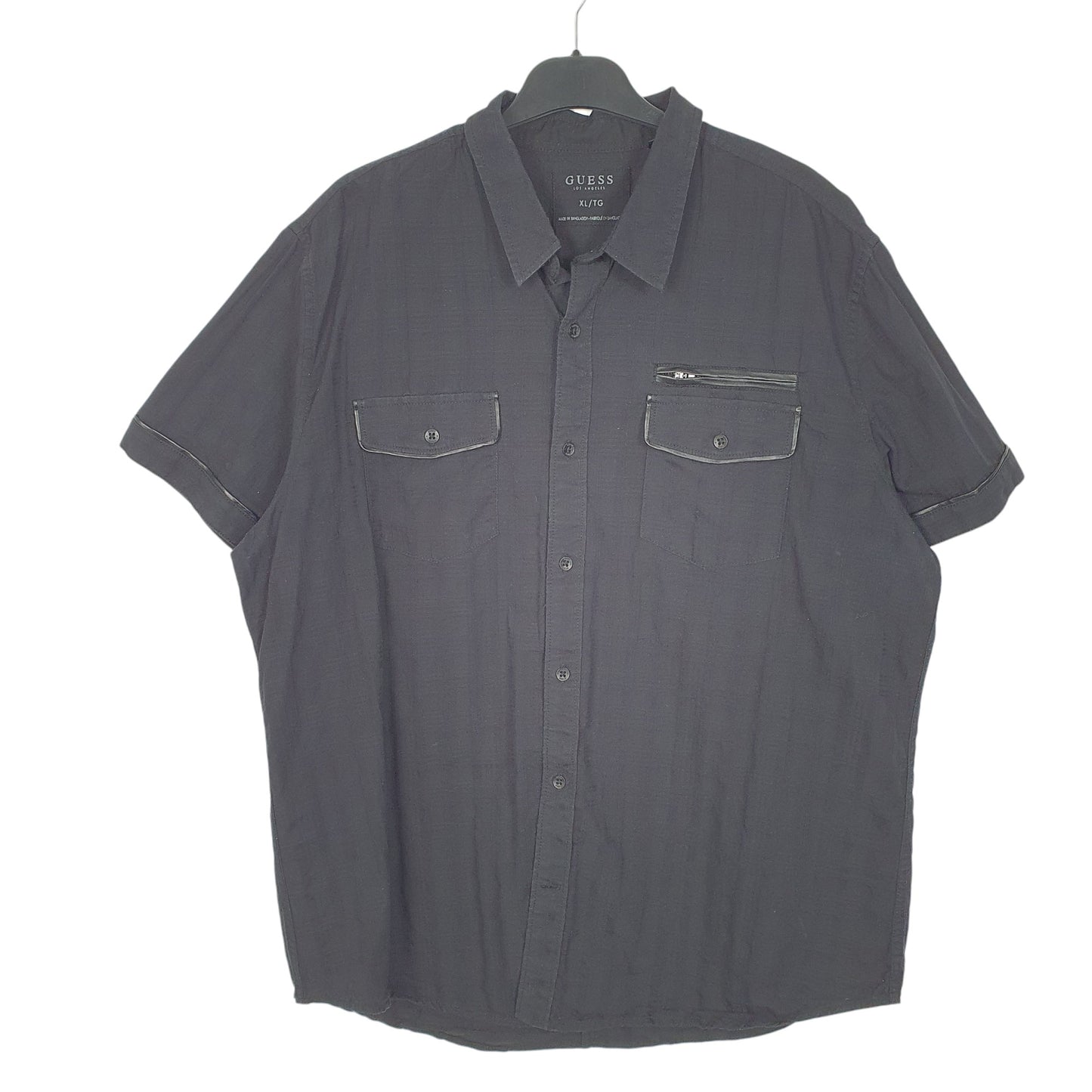 Mens Black Guess  Short Sleeve Shirt