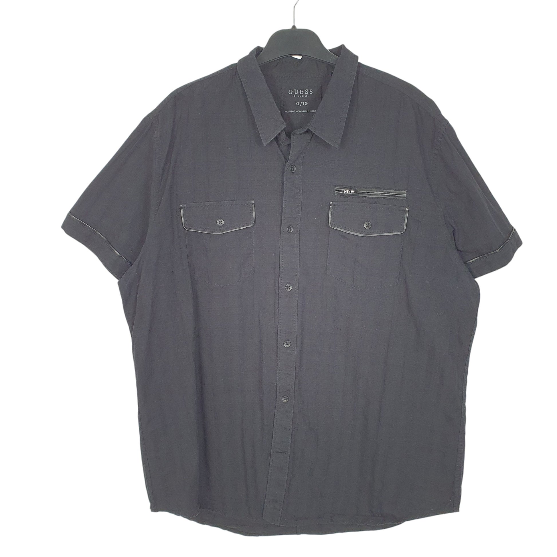 Mens Black Guess  Short Sleeve Shirt