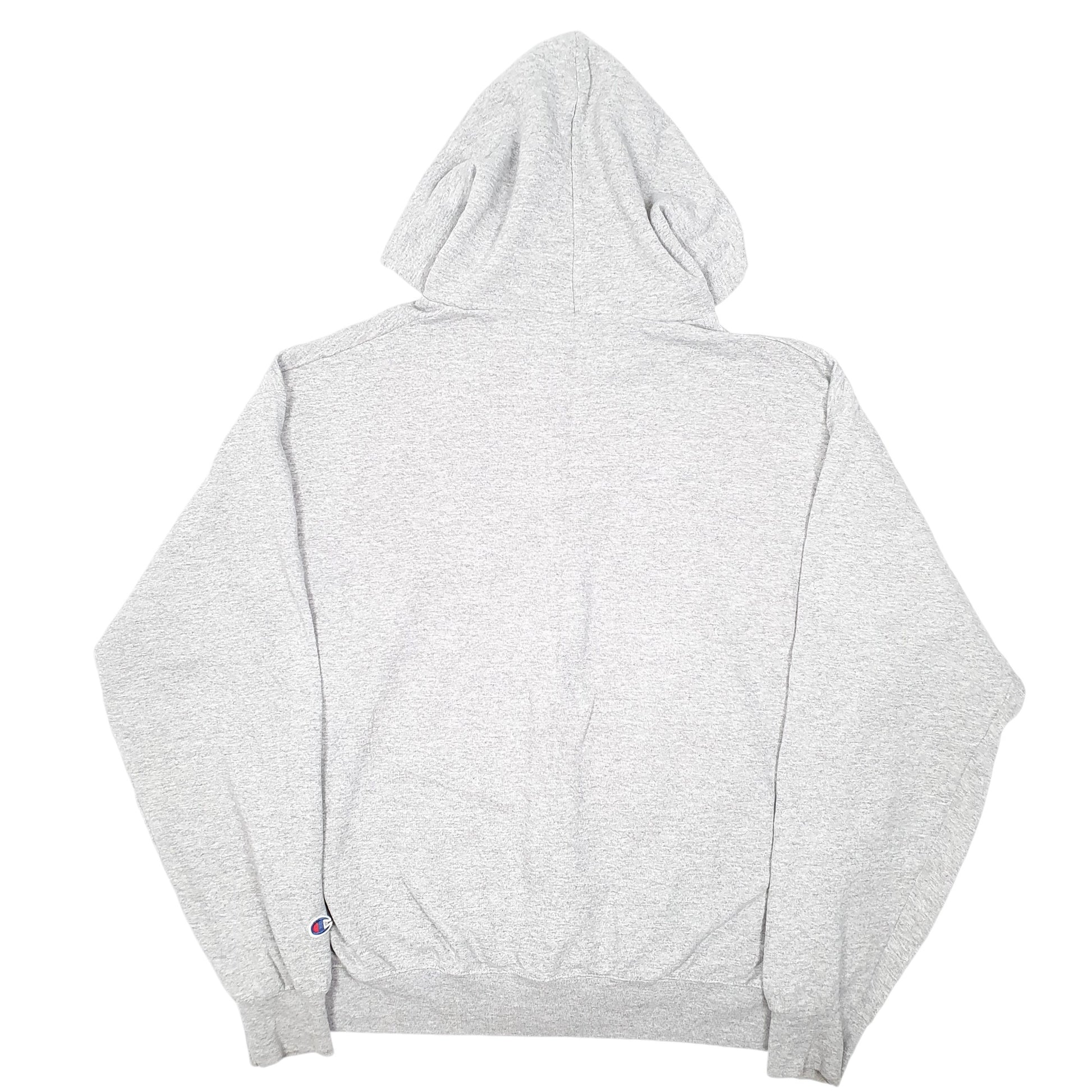 Mens Grey Champion Hoodie Elmira College USA Spellout Full Zip Jumper