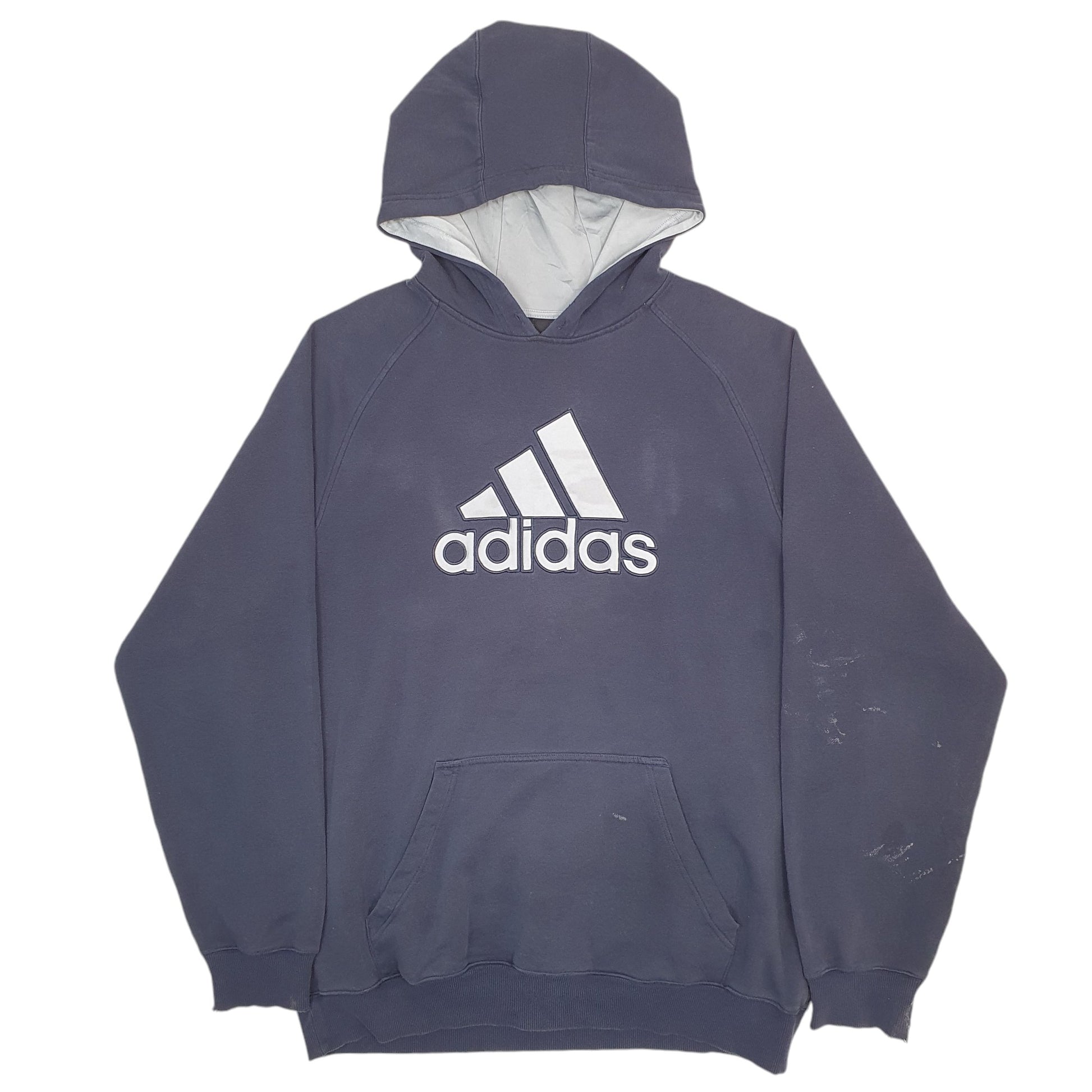 Mens Navy Adidas Spellout Hoodie Jumper