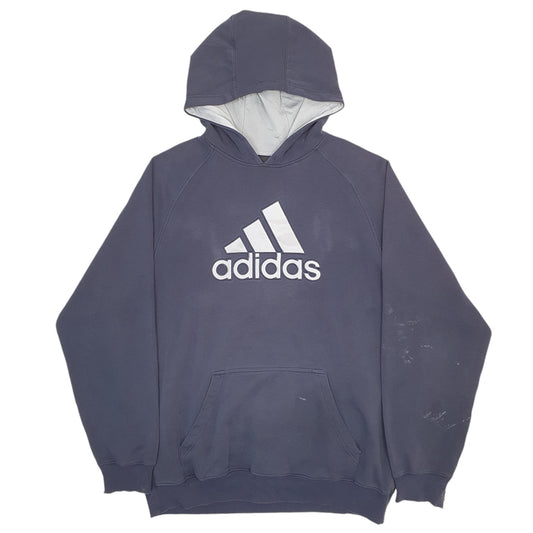 Mens Navy Adidas Spellout Hoodie Jumper