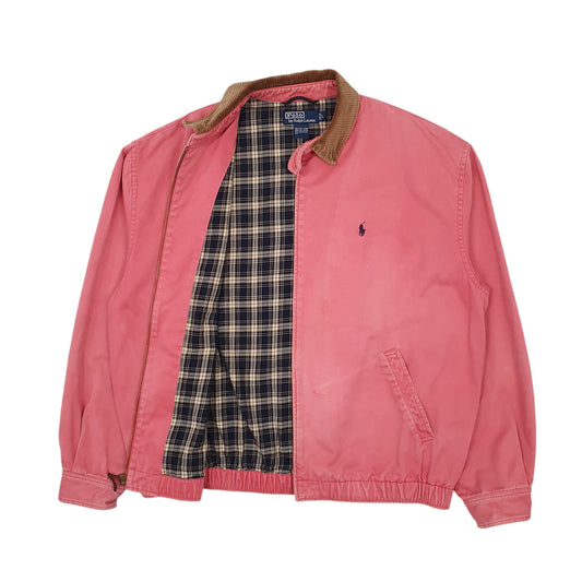 Mens Pink Polo Ralph Lauren Vintage 1990s Bomber  Coat