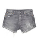 Womens Grey Levis 501 Denim Jorts Cut Off Hot Pants Distressed Denim Shorts