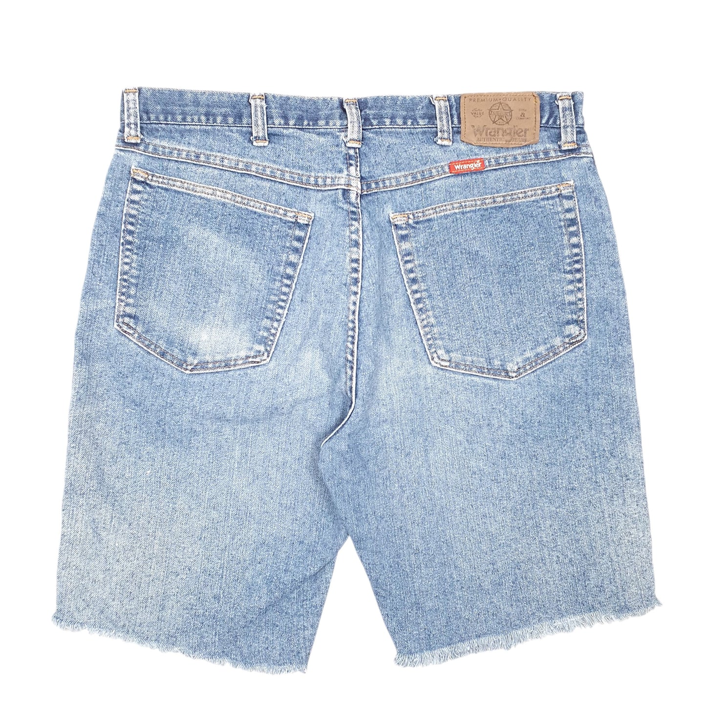 Mens Blue Wrangler Denim Jeans Jorts Regular Cut Offs Denim Shorts