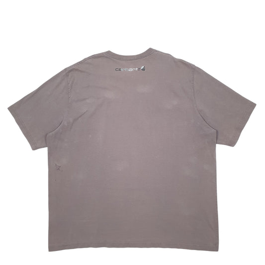 Mens Grey Carhartt Spellout Short Sleeve T Shirt
