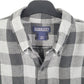 Mens Grey Lands End Flannel Overshirt Shacket Tall Long Sleeve Shirt