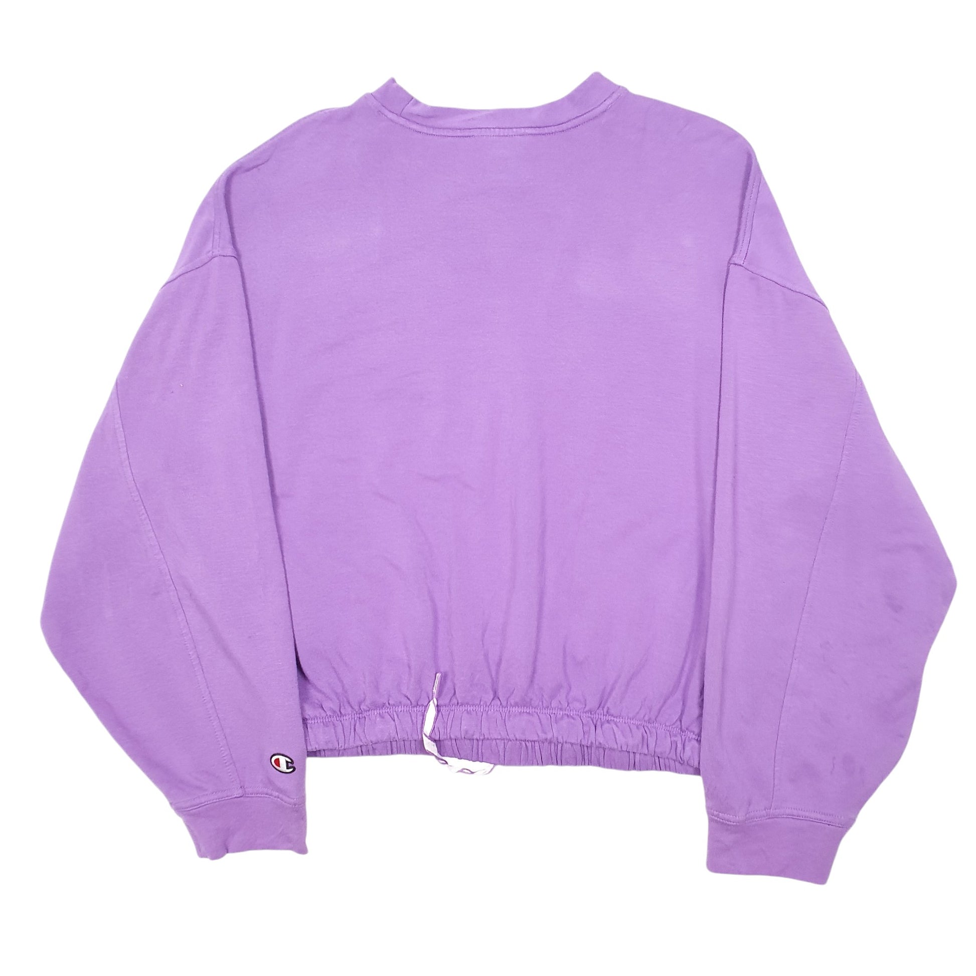 Womens Purple Champion Cropped Gym Workout Crewneck Jumper