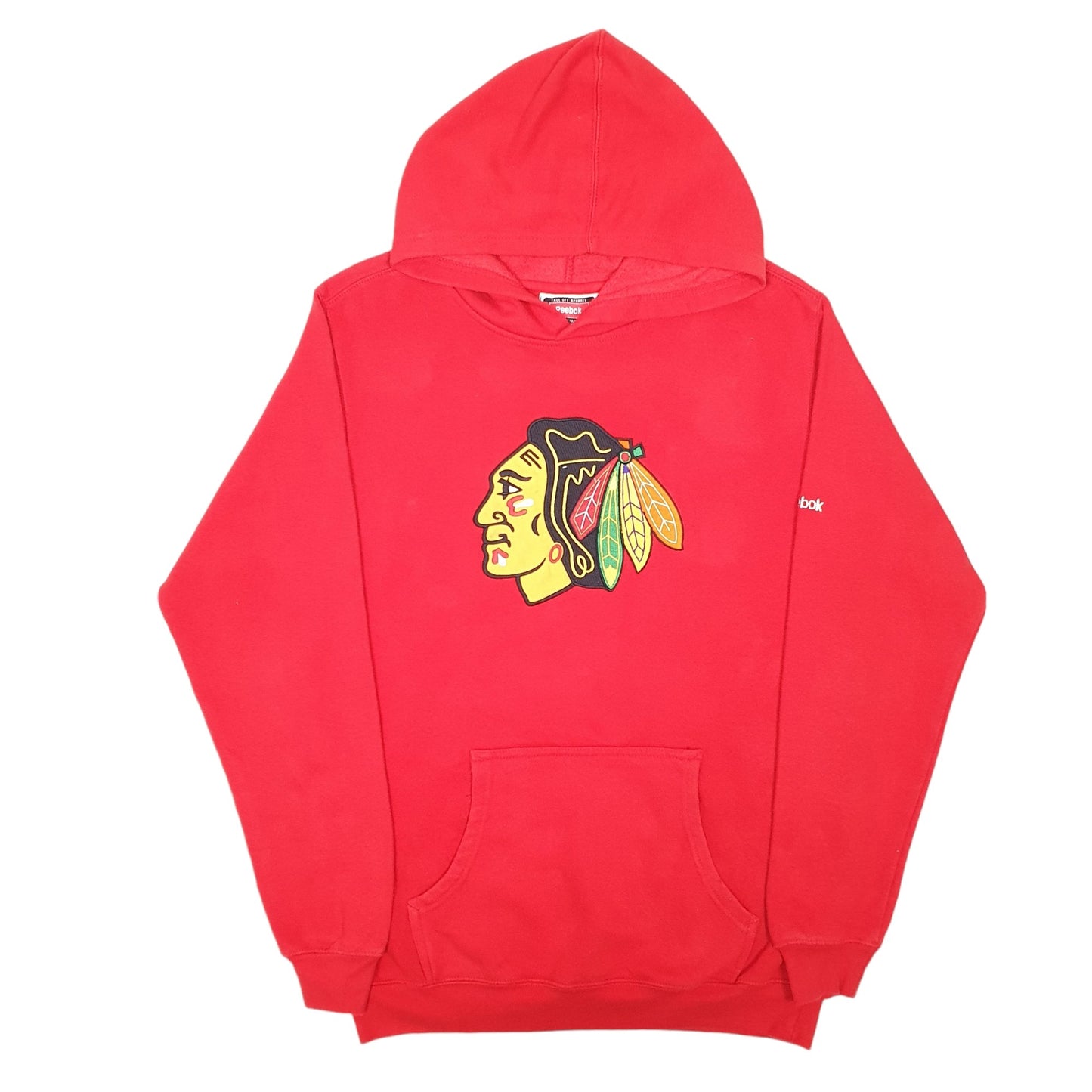 Mens Red Reebok NHL Chicago Blackhawks Hockey Face Off Hoodie Jumper