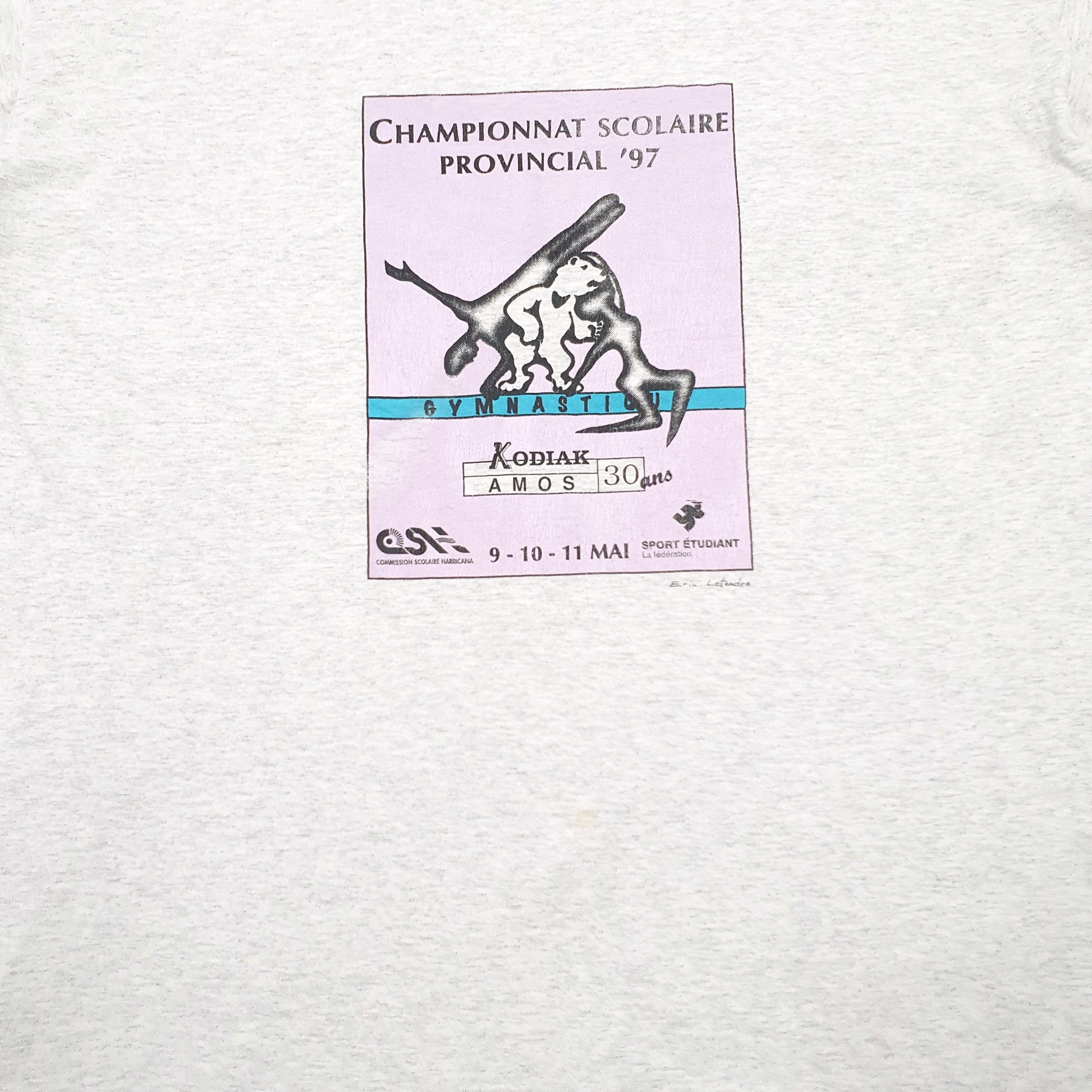 Mens Grey Fruit Of The Loom Single Stitch Vintage 90s Short Sleeve T Shirt