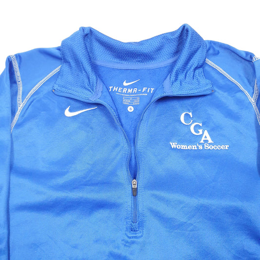 Womens Blue Nike Womens Soccer CGA Therma Fit Active Football Quarter Zip Jumper