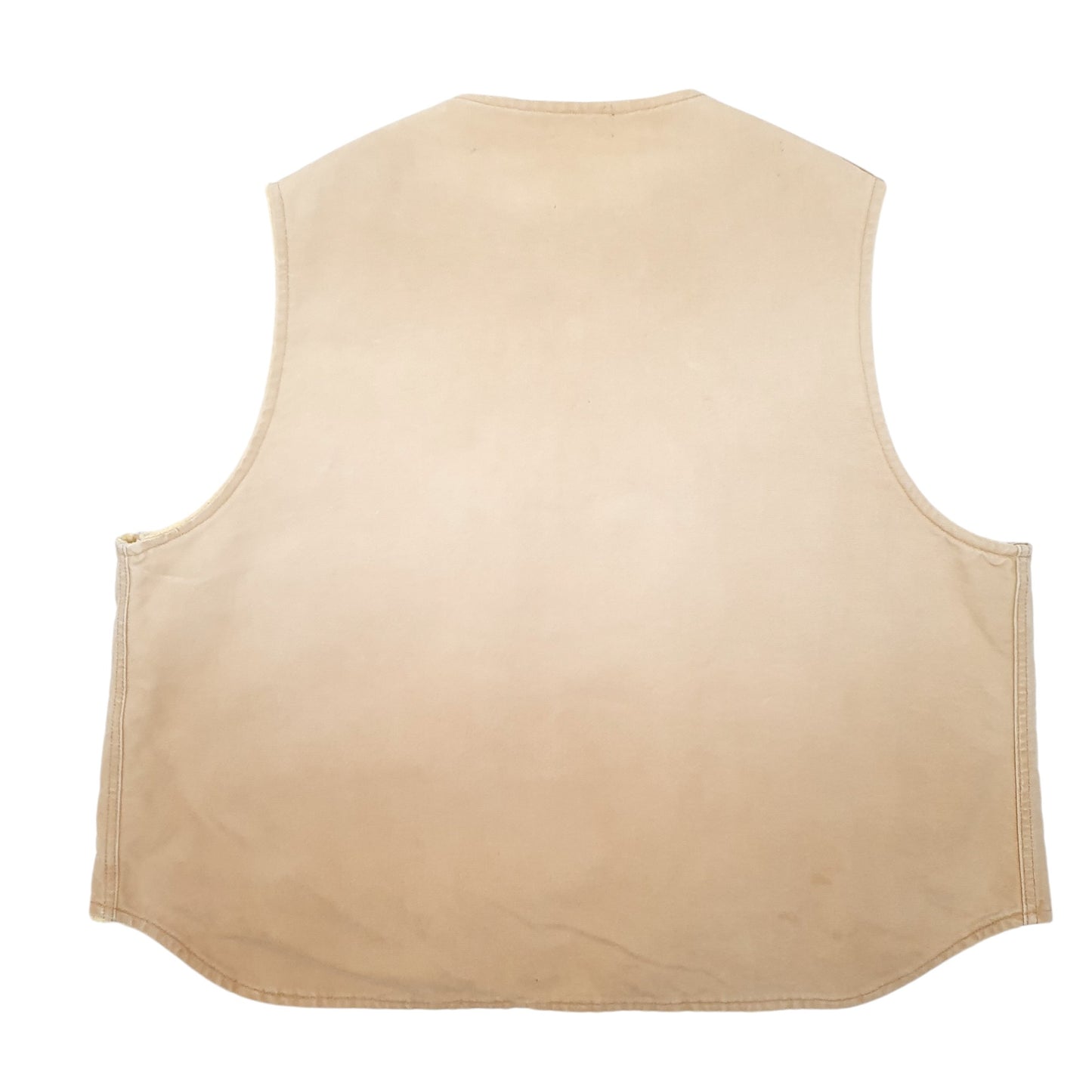 Mens Tan Carhartt Vintage Made In USA Sherpa 6SU Workwear Vest Quarter Zip Coat