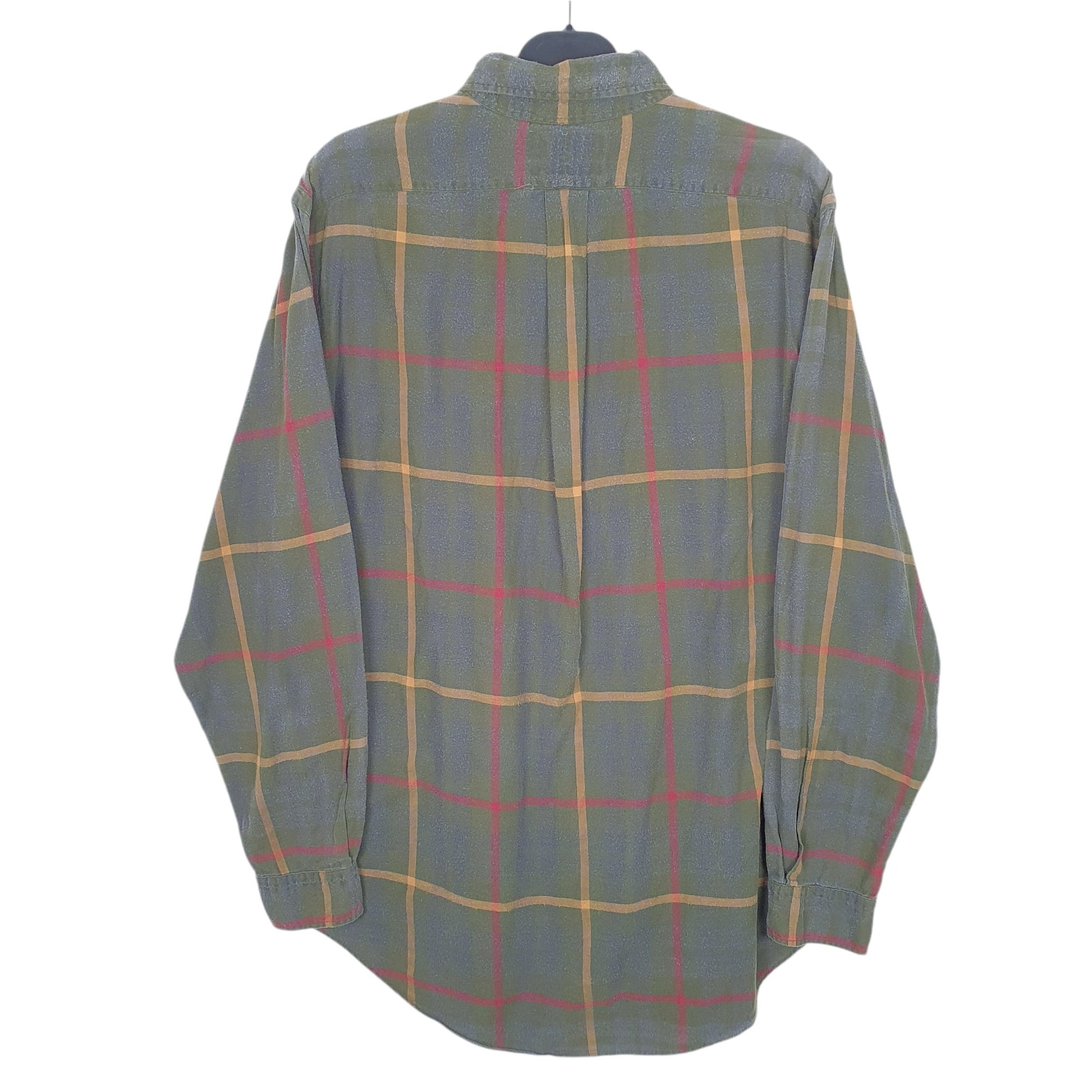 Mens Green Ralph Lauren Made In USA Vintage Lightweight Flannel Long Sleeve Shirt