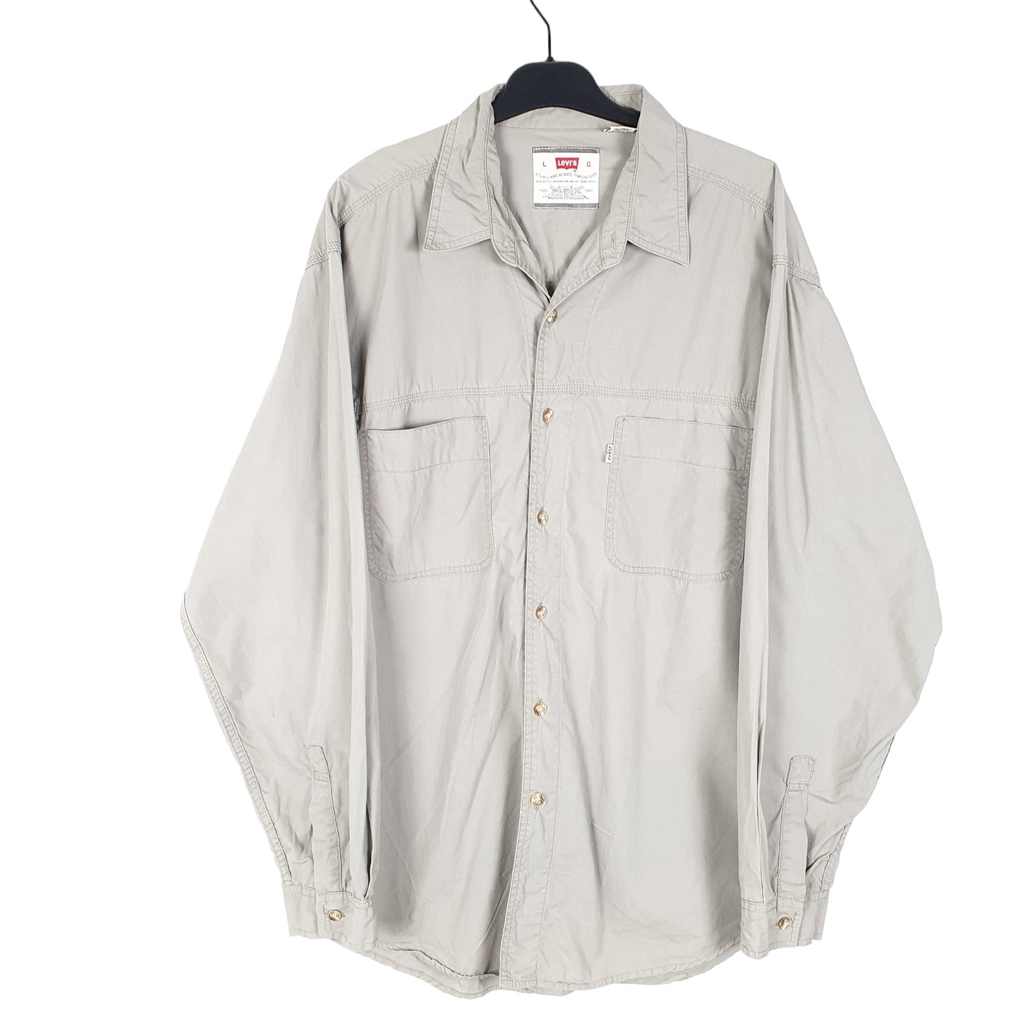 Mens Grey Levis Casual Vintage Long Sleeve Shirt