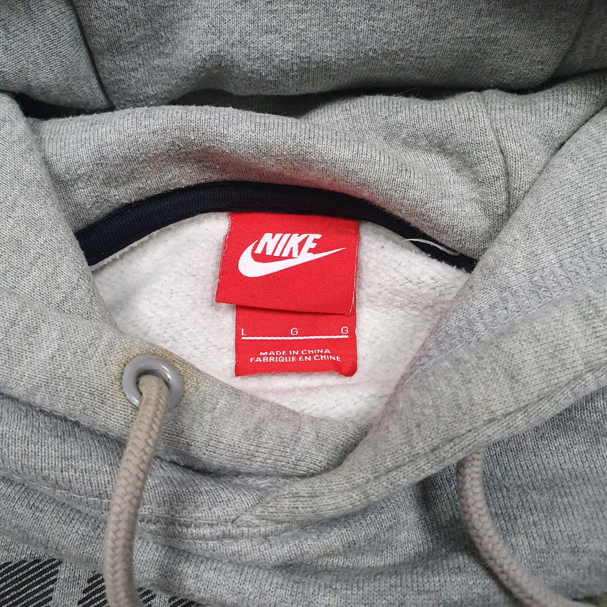 Mens Grey Nike Spellout Swoosh Hoodie Jumper