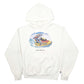 Mens White Champion Shark Hoodie Jumper