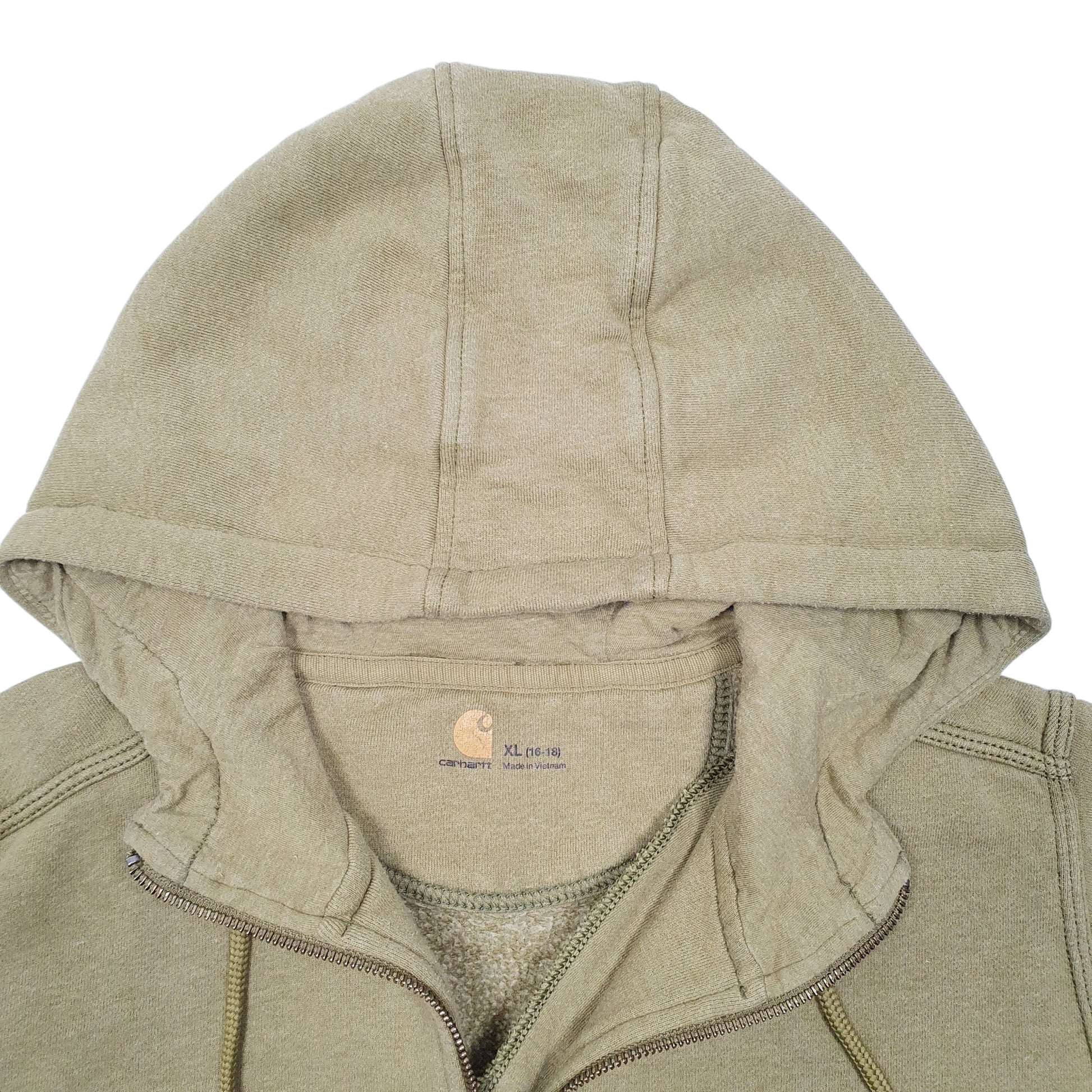 Womens Green Carhartt Workwear Quarter Zip Hoodie Jumper