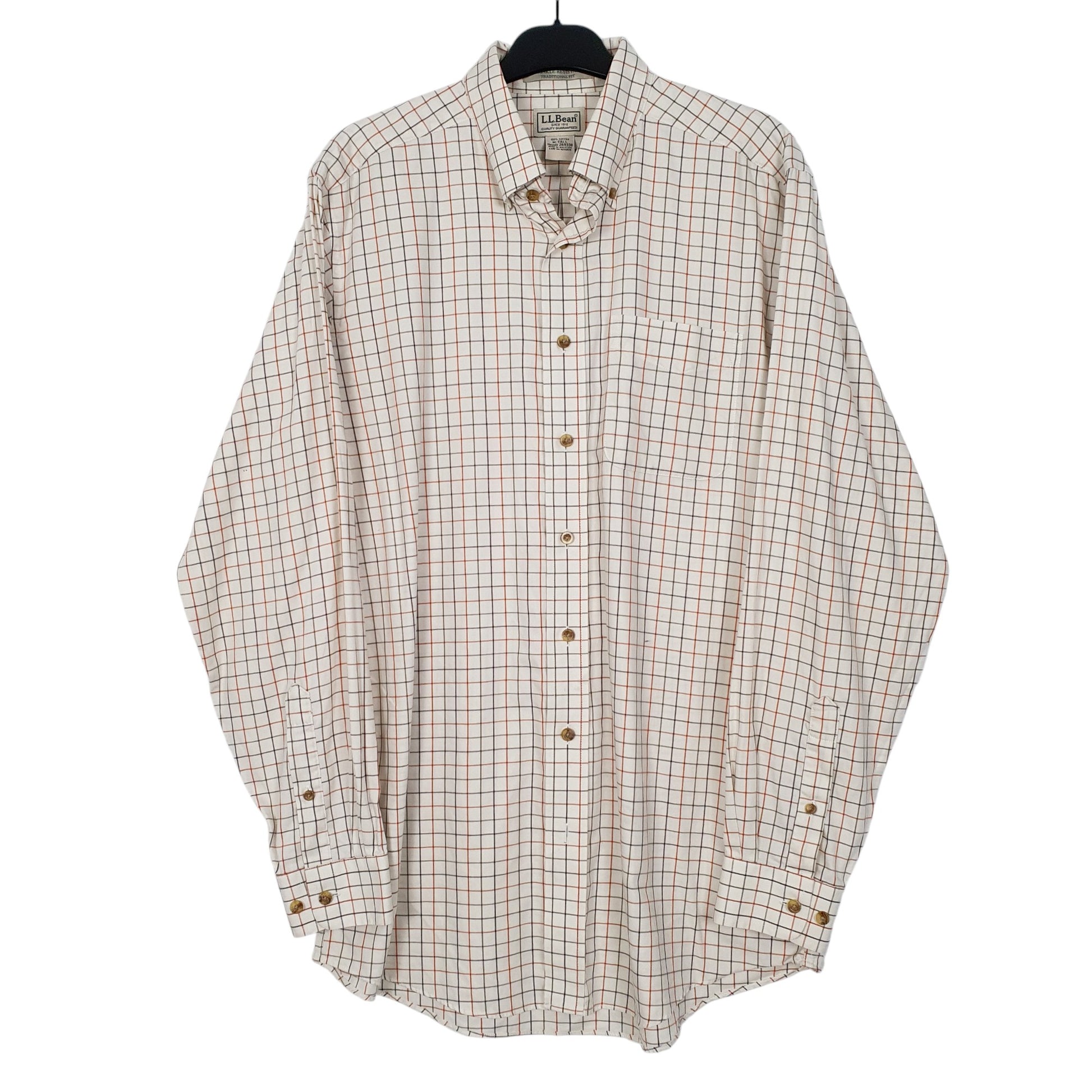 Mens Cream L.L.Bean Tall Long Sleeve Shirt