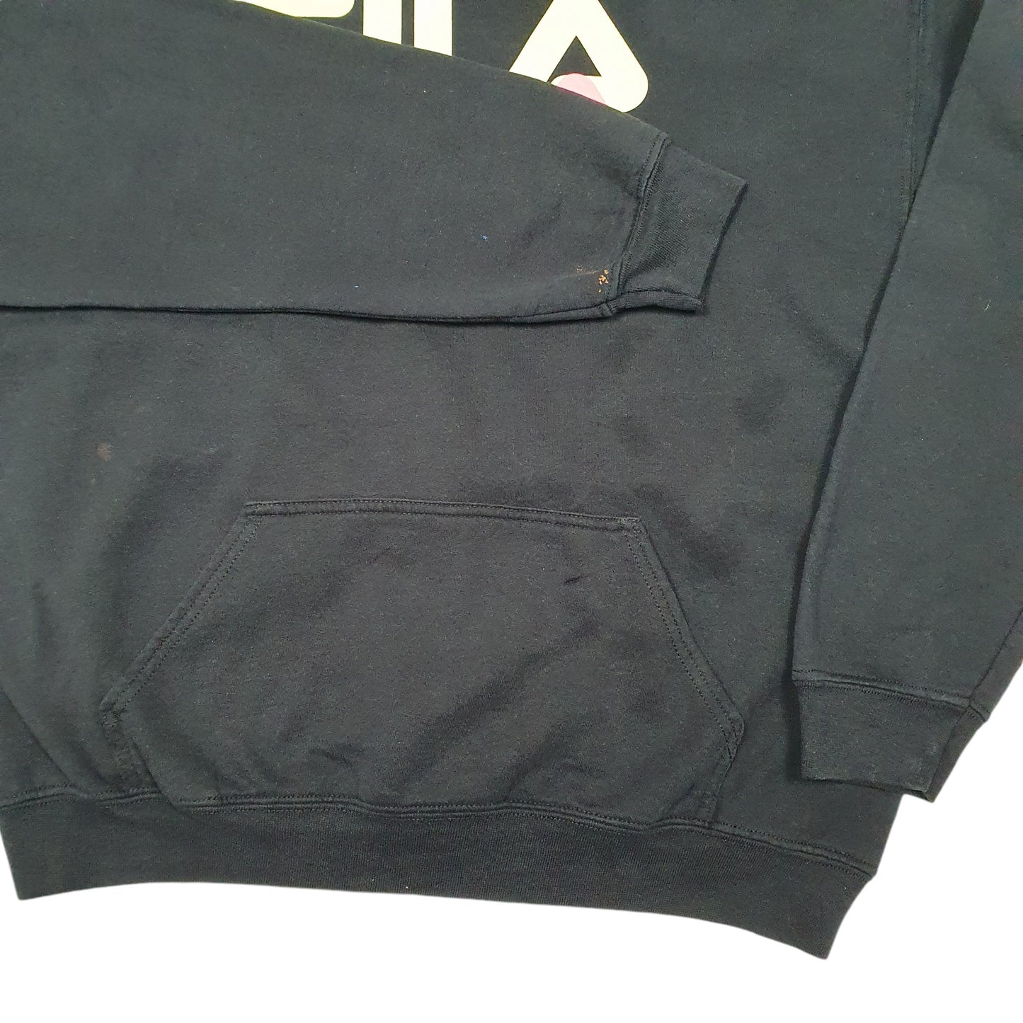 Mens Black Fila Spellout Hoodie Jumper