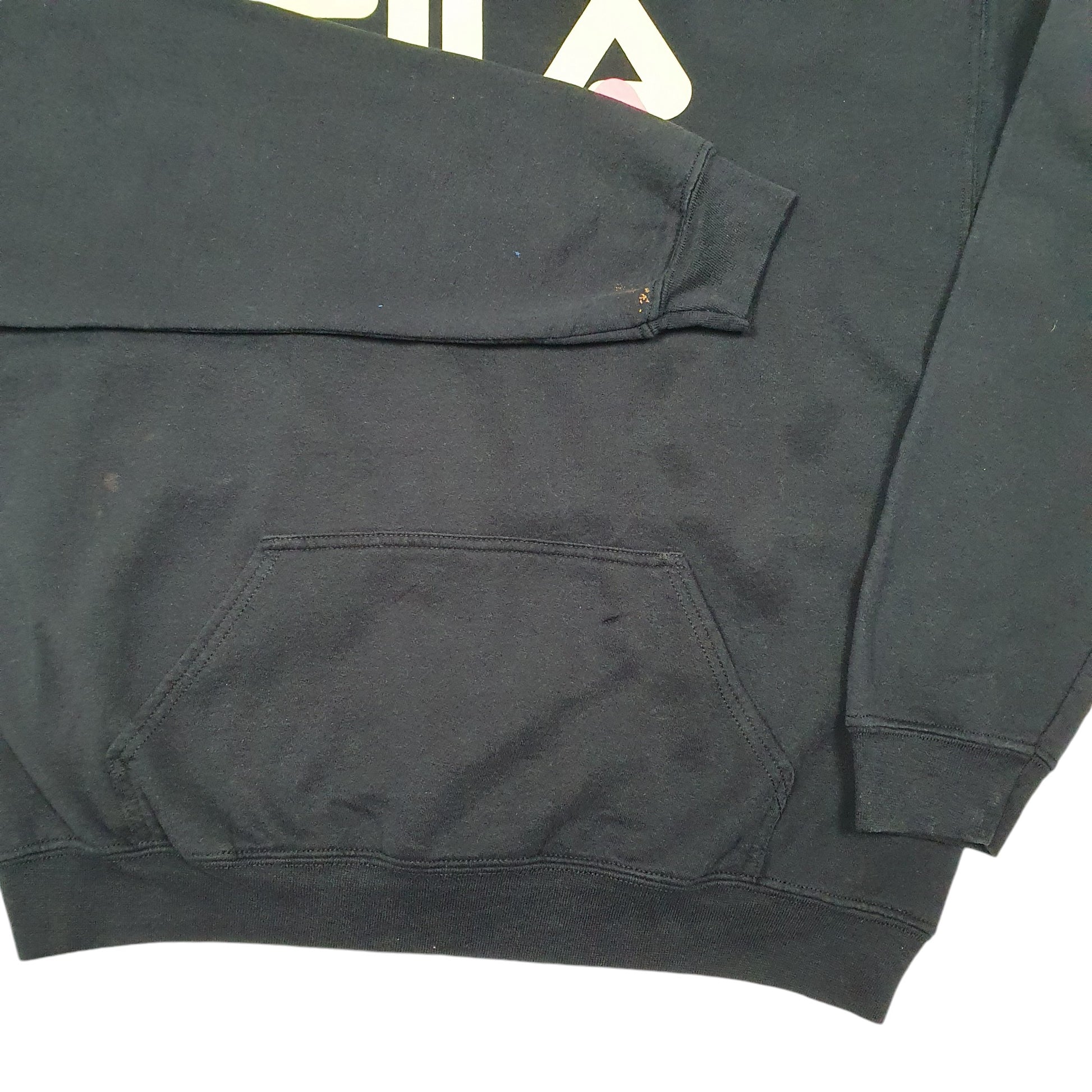 Mens Black Fila Spellout Hoodie Jumper