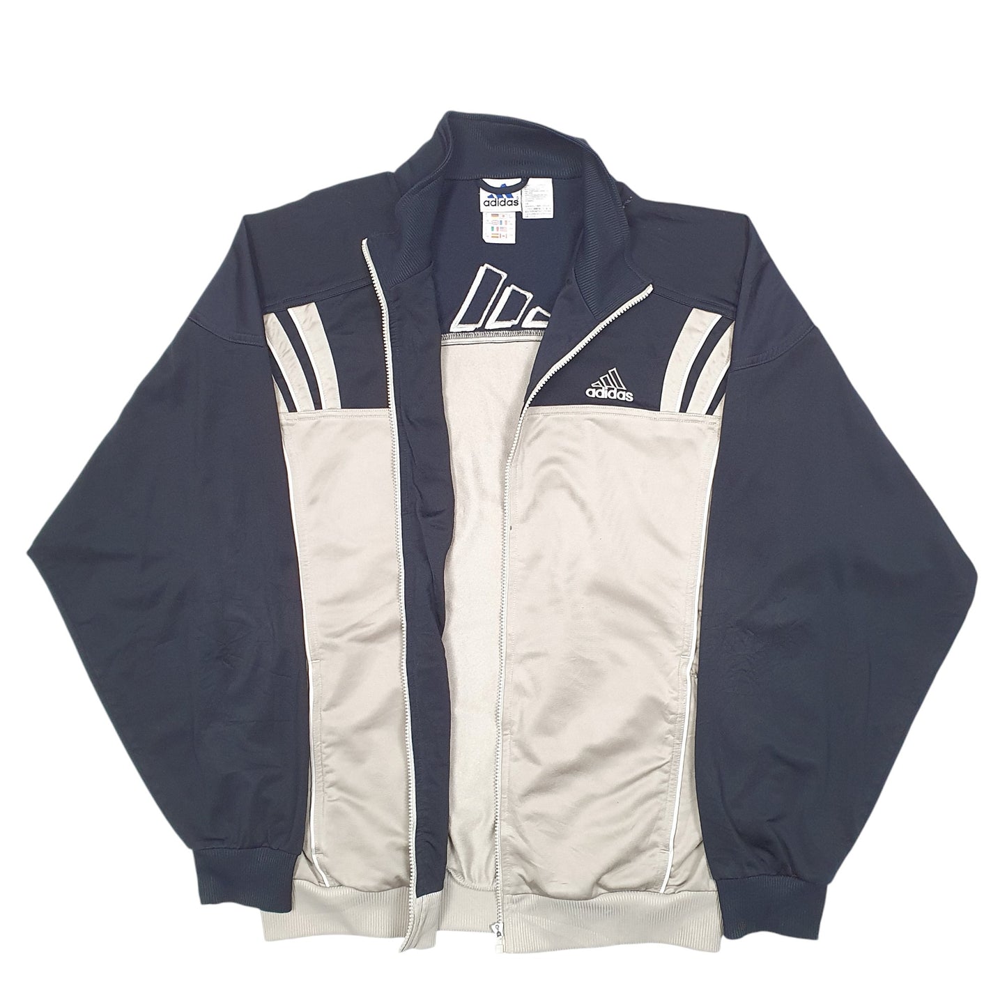 Mens Black Adidas Vintage 90s Track Top Full Zip Jumper