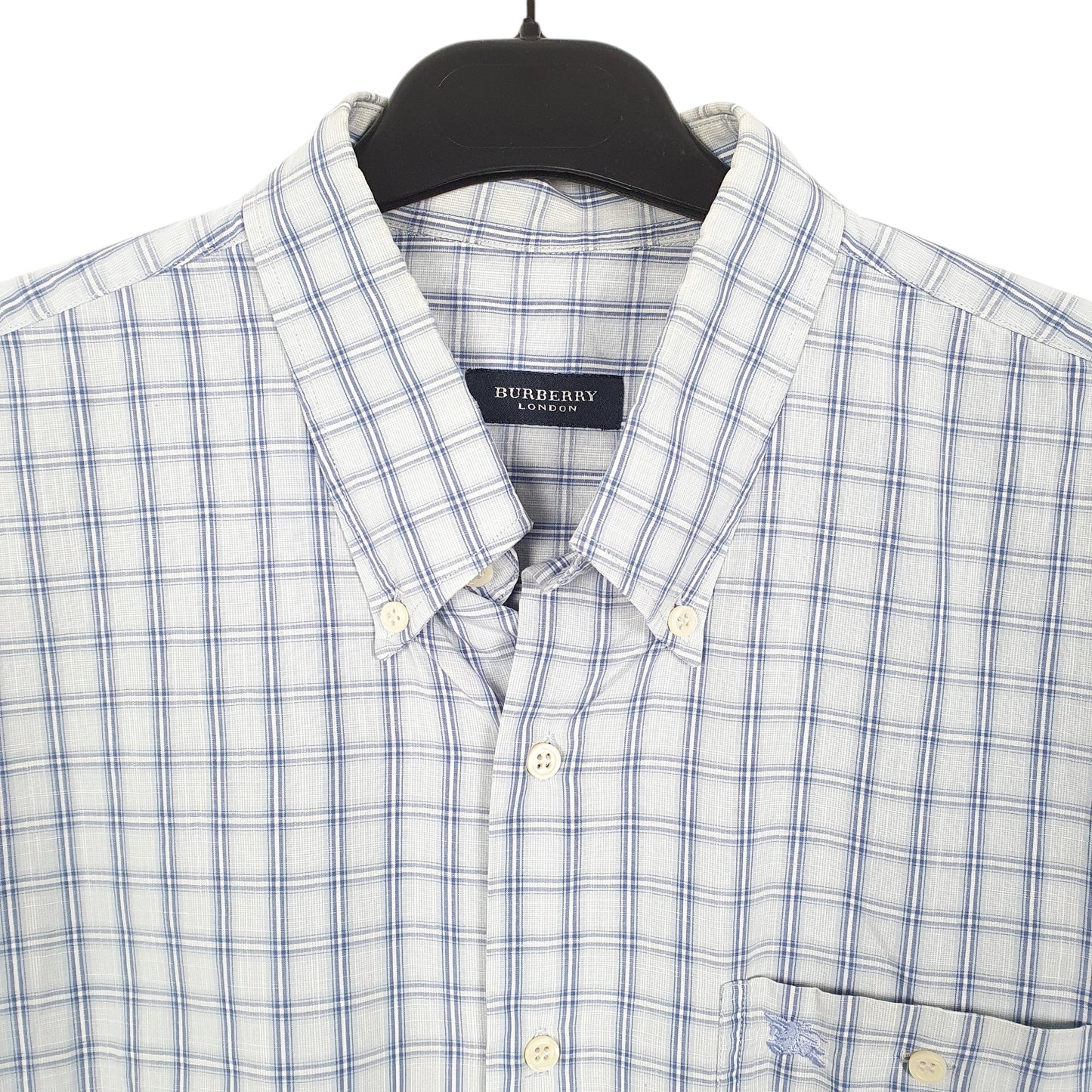 Mens Blue Burberry London Short Sleeve Shirt