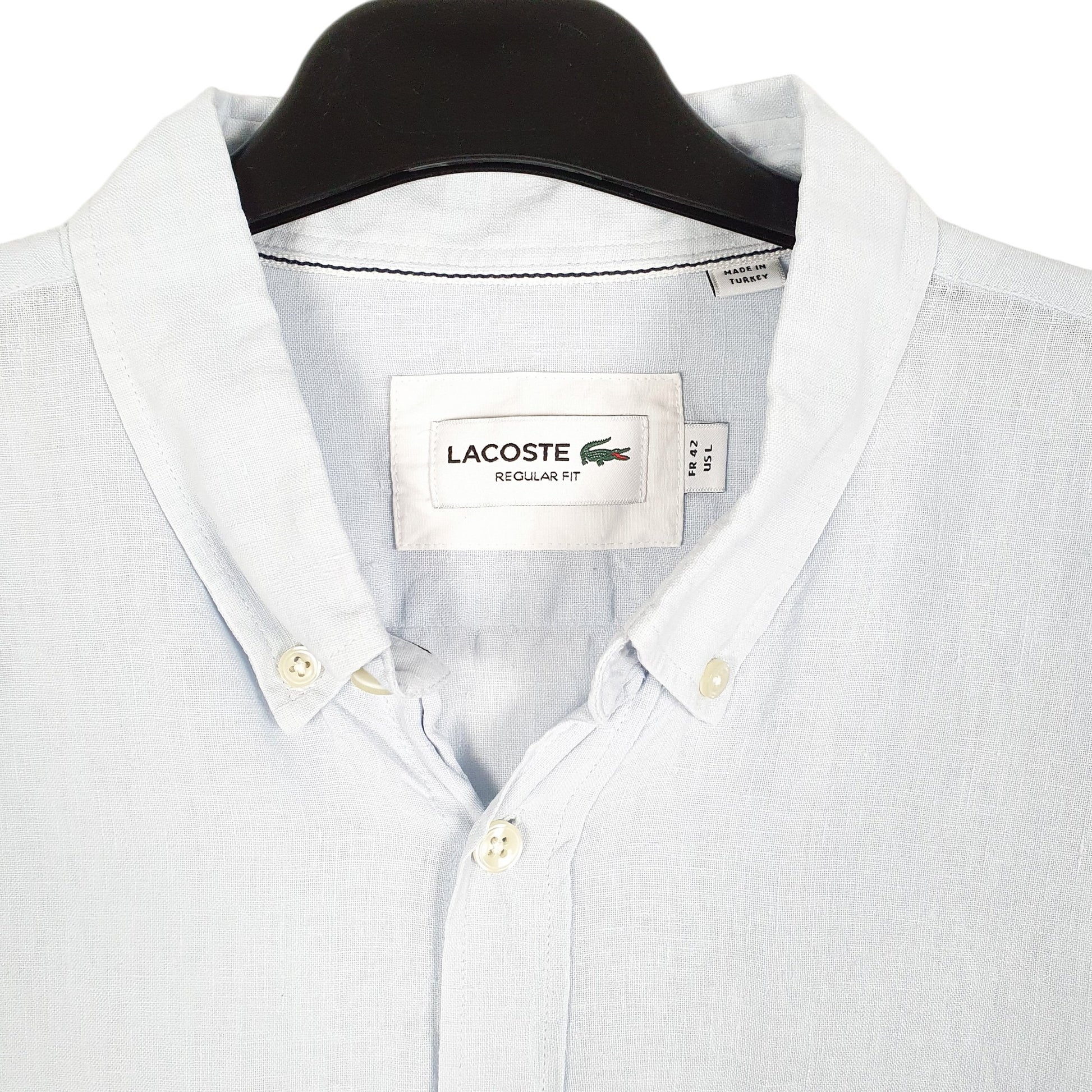 Mens Blue Lacoste  Long Sleeve Shirt