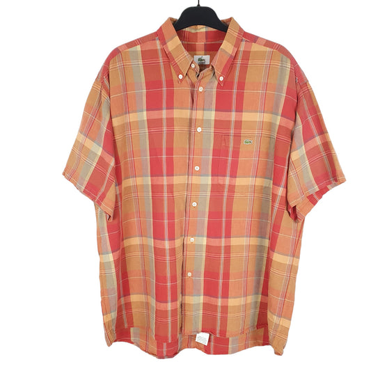 Mens Orange Lacoste Made In France Short Sleeve Shirt