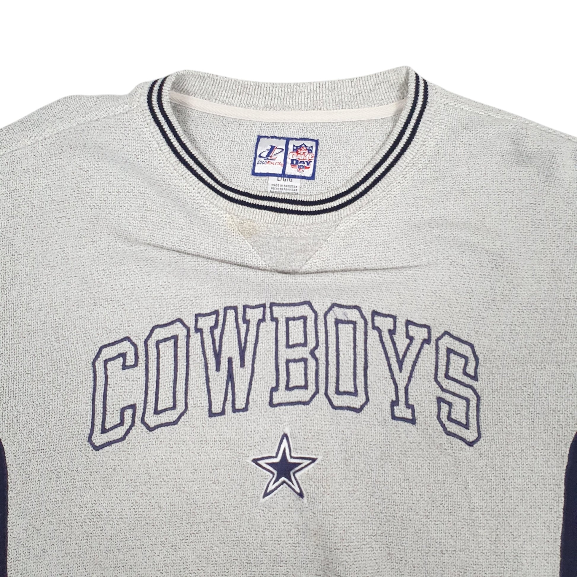 Mens Grey Logo Athletic Vintage Dallas Cowboys Crewneck Jumper