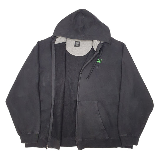 Mens Black Starter Hoodie Scooter Trash Custom Cycles Denver USA Biker Full Zip Jumper