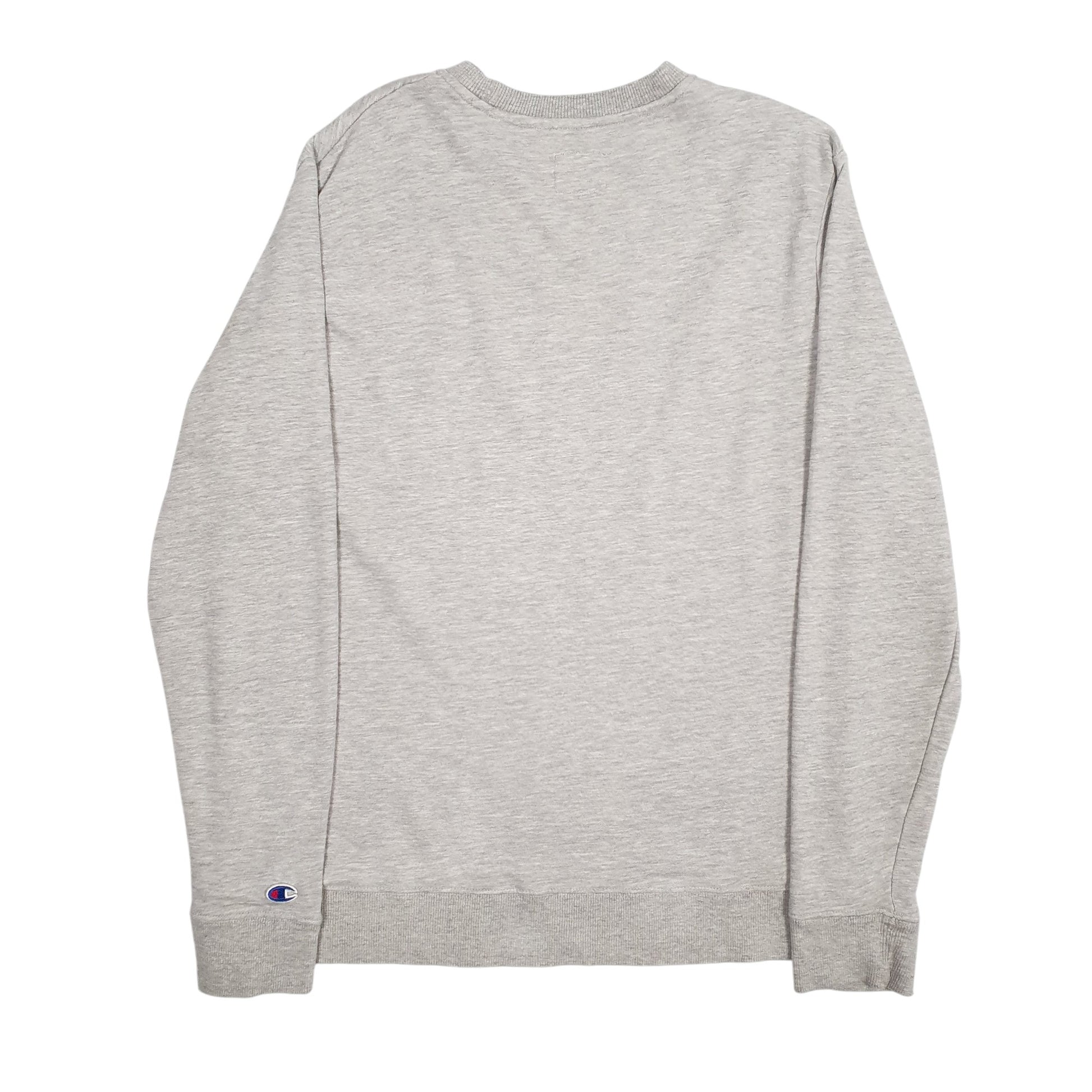 Mens Grey Champion Spellout Crewneck Jumper