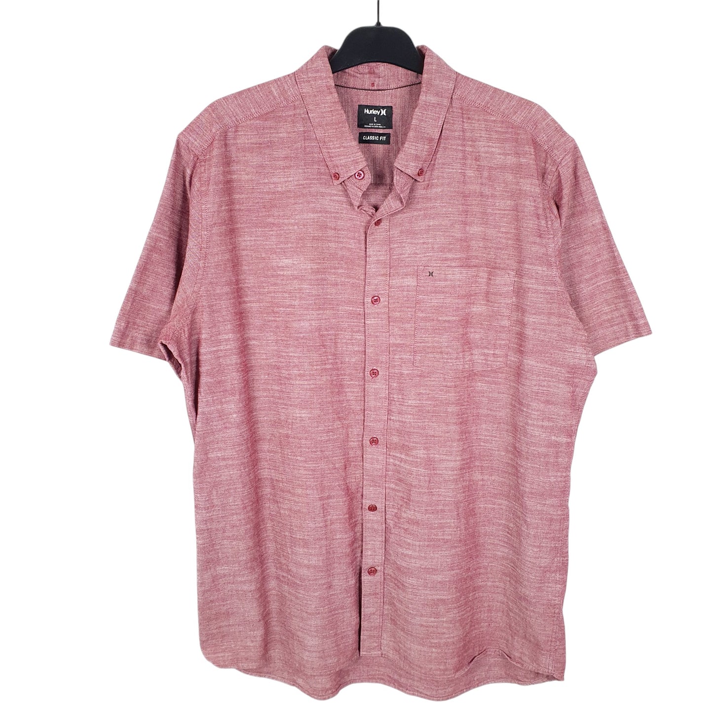 Mens Red Hurley  Short Sleeve Shirt