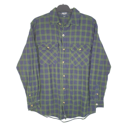 Mens Green Jeans Limited Flannel Overshirt Long Sleeve Shirt