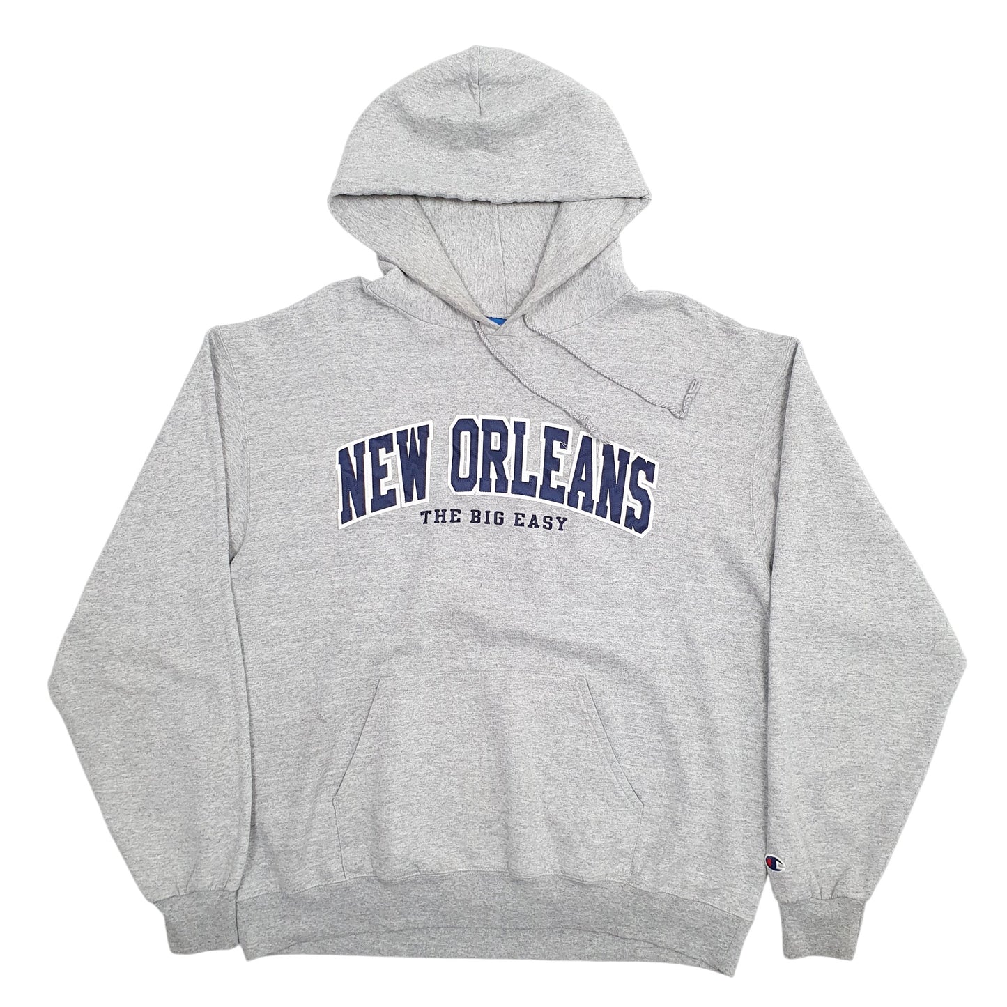Mens Grey Champion New Orleans Spellout Hoodie Jumper