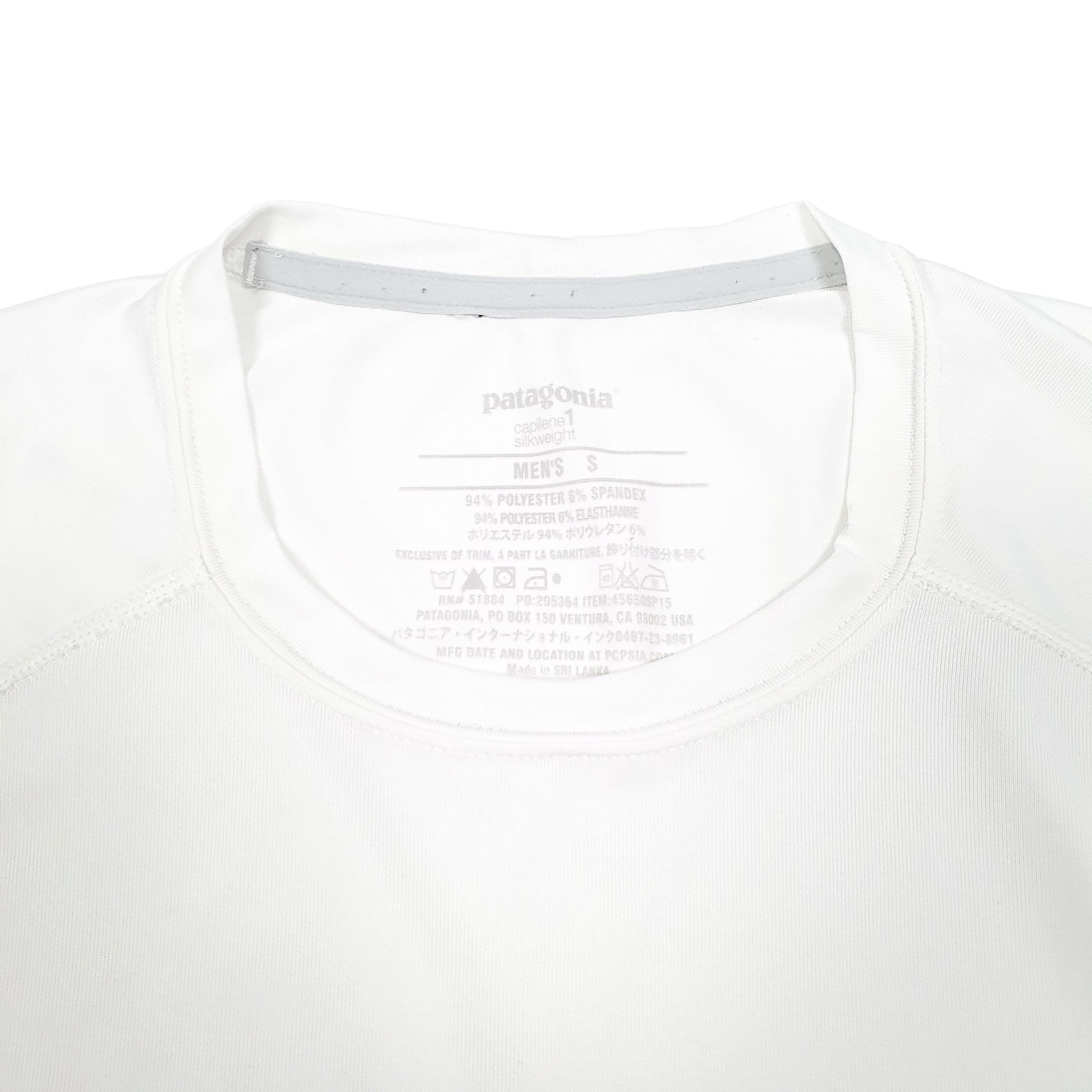 Mens White Patagonia Active Workout Outdoors Hiking Capilene Short Sleeve T Shirt