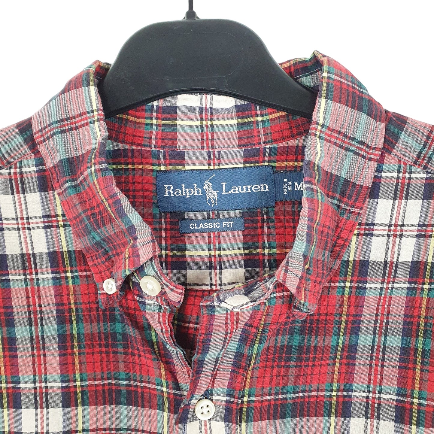 Mens Red Polo Ralph Lauren Tartan Short Sleeve Shirt