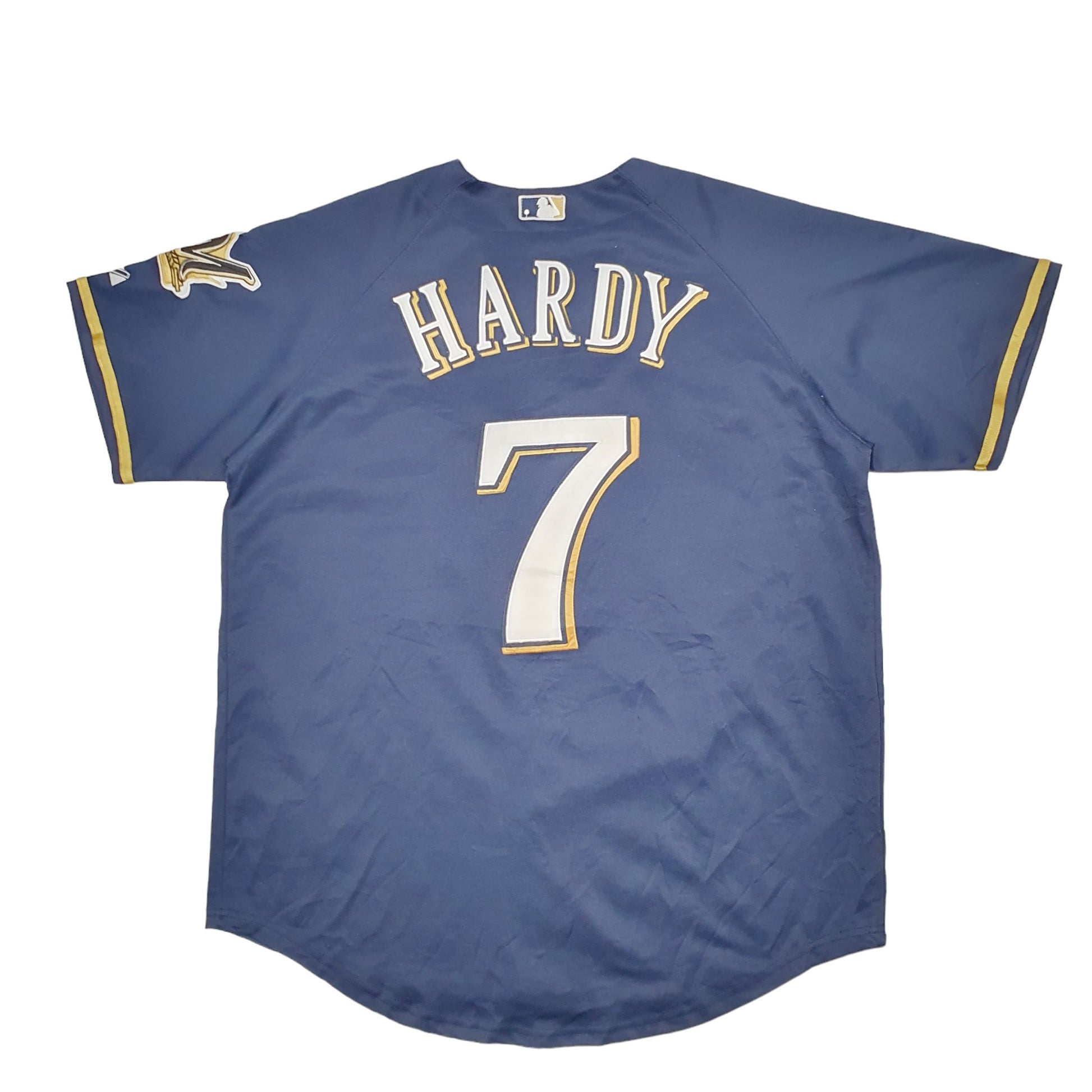 Mens Navy Majestic MLB Baseball Jersey Milwaukee Brewers Short Sleeve T Shirt