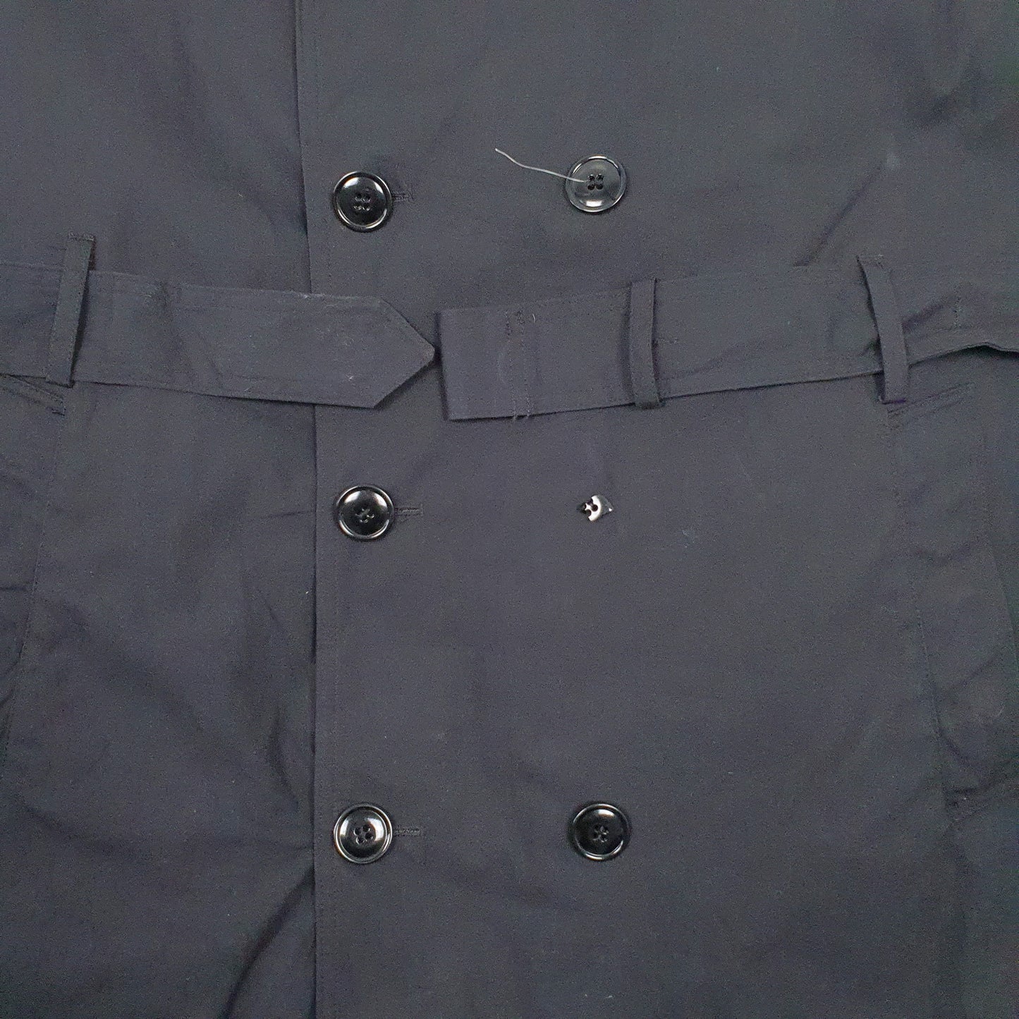 Mens Black DS CP Military Crewneck Coat