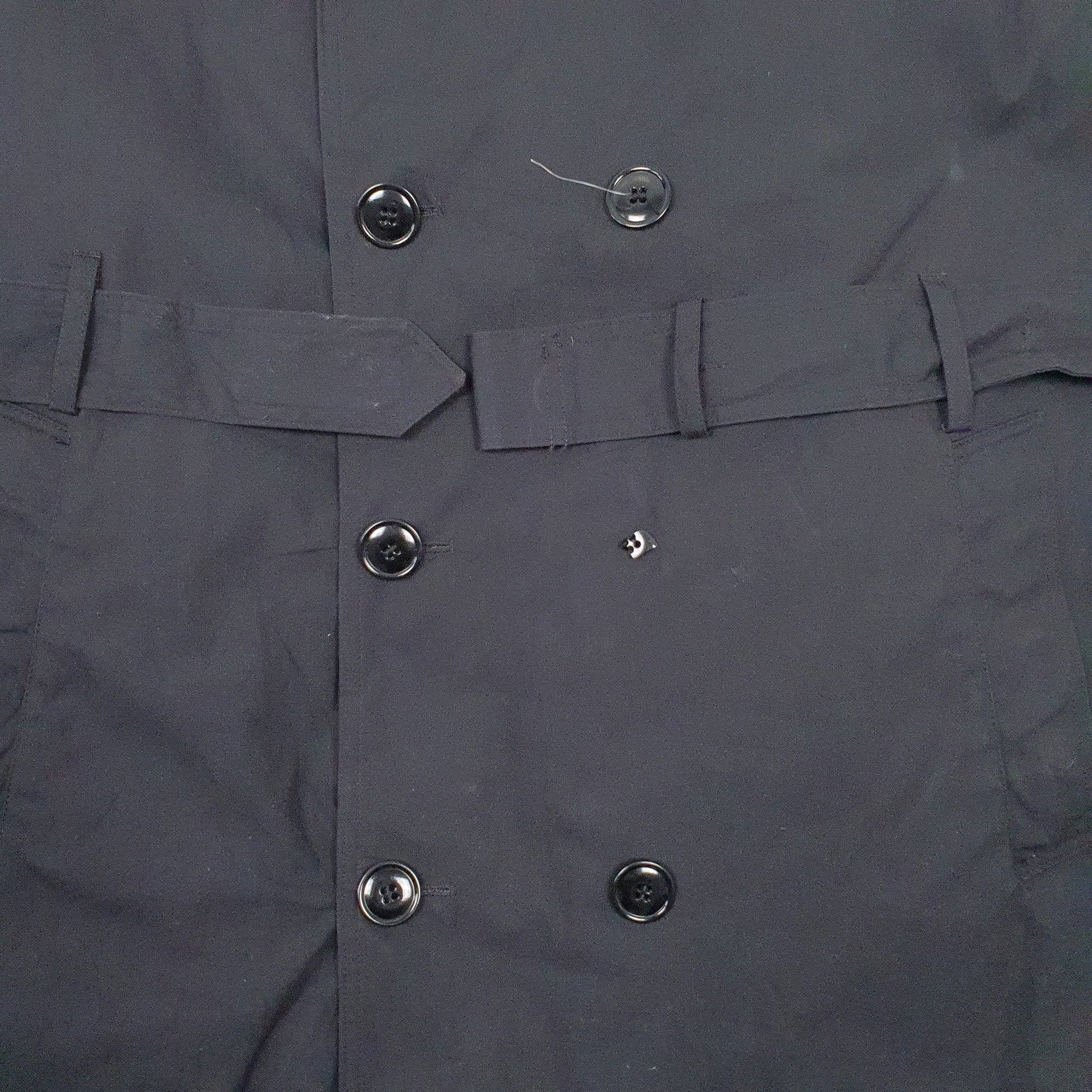 Mens Black DS CP Military Crewneck Coat