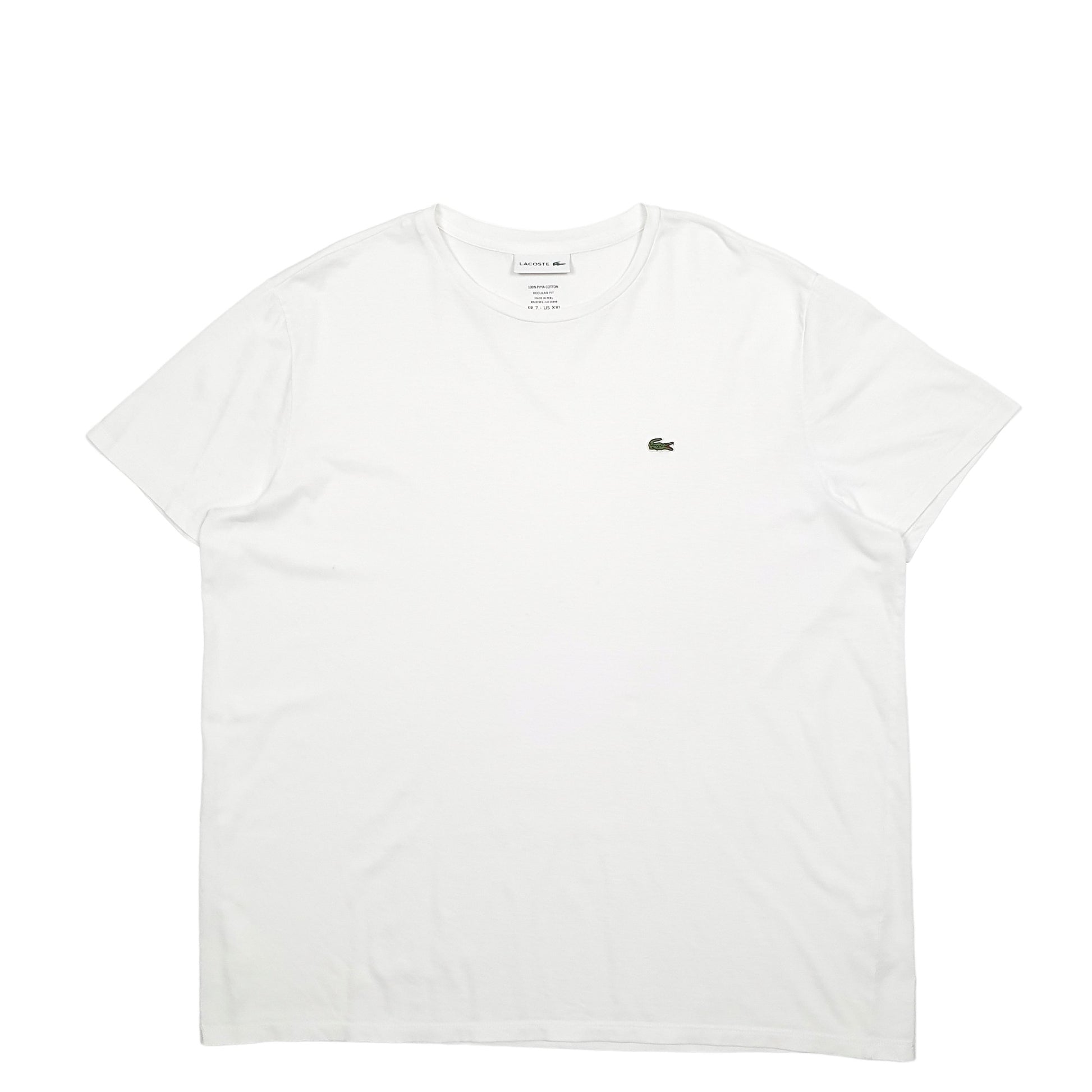 Mens White Lacoste  Short Sleeve T Shirt