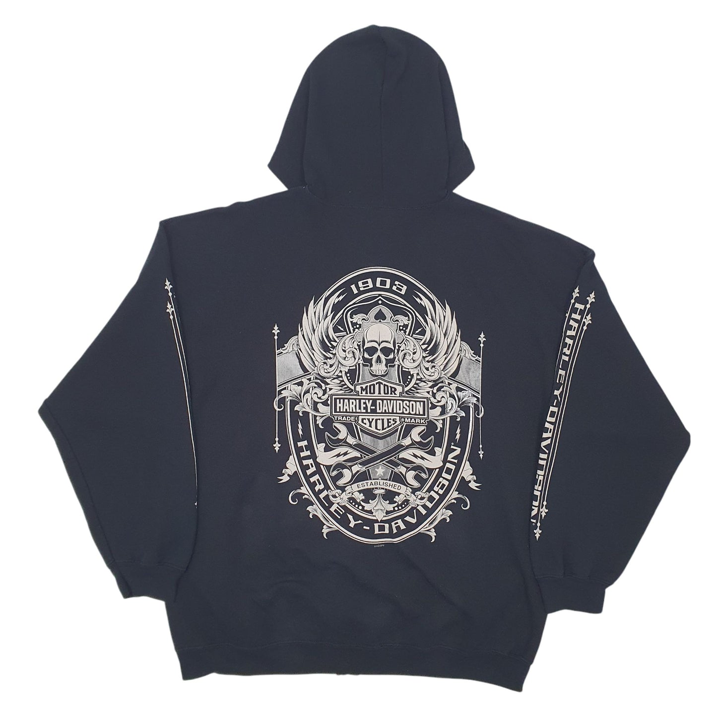 Mens Black Harley Davidson  Full Zip Jumper