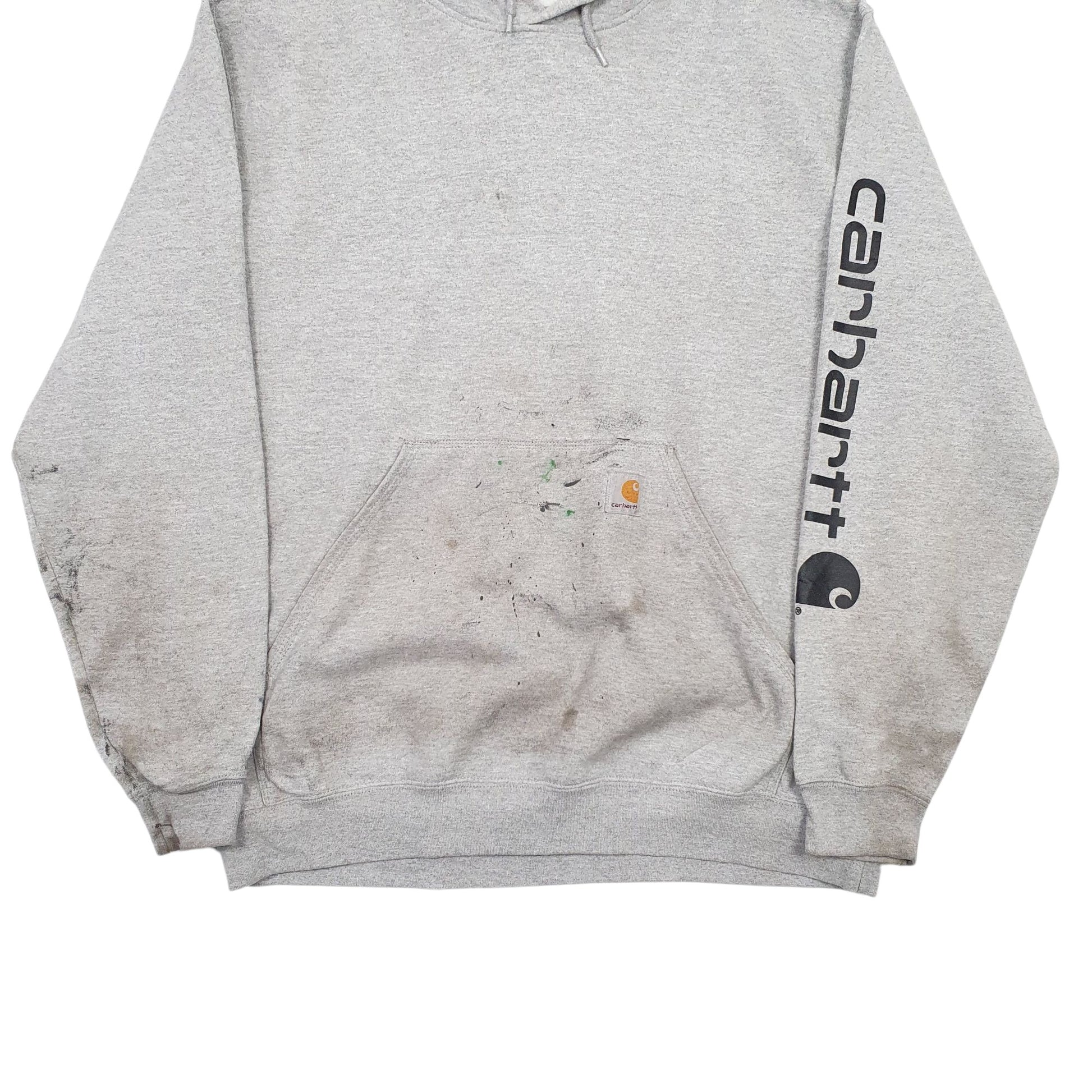 Mens Grey Carhartt Loose Fit Hoodie Jumper