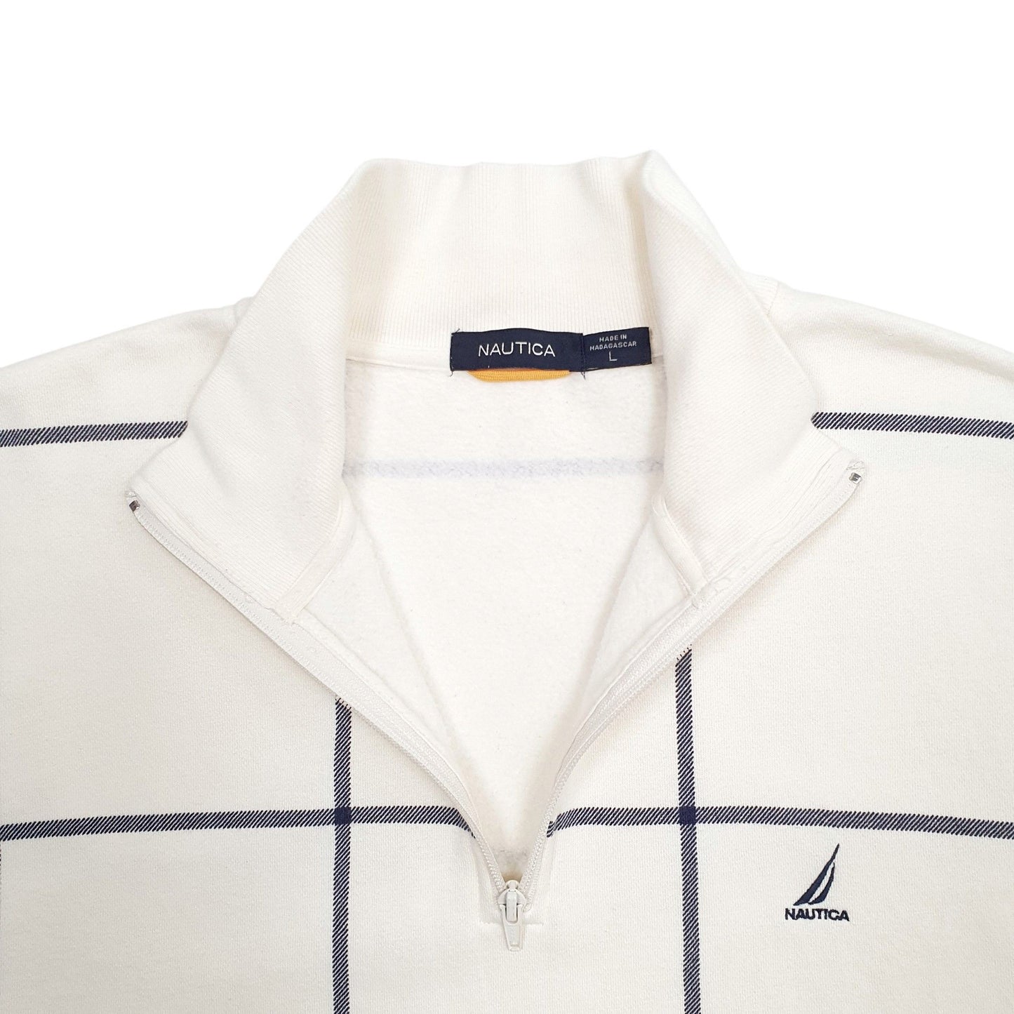 Mens Cream Nautica  Quarter Zip Jumper