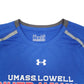 Mens Blue Under Armour UMASS Lowel River Hawks Active Workout Gym Short Sleeve T Shirt