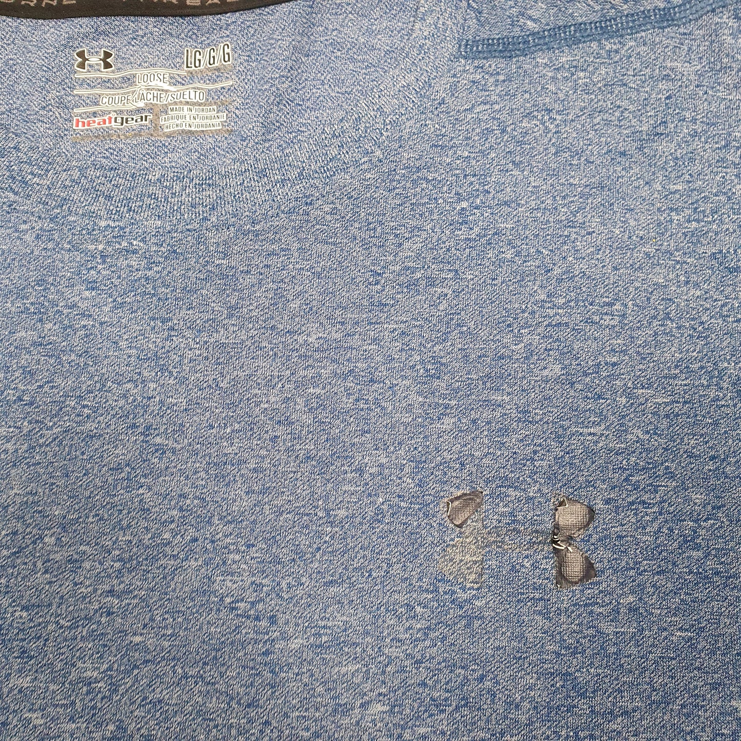 Mens Blue Under Armour Active Workout Gym Heat Gear Short Sleeve T Shirt